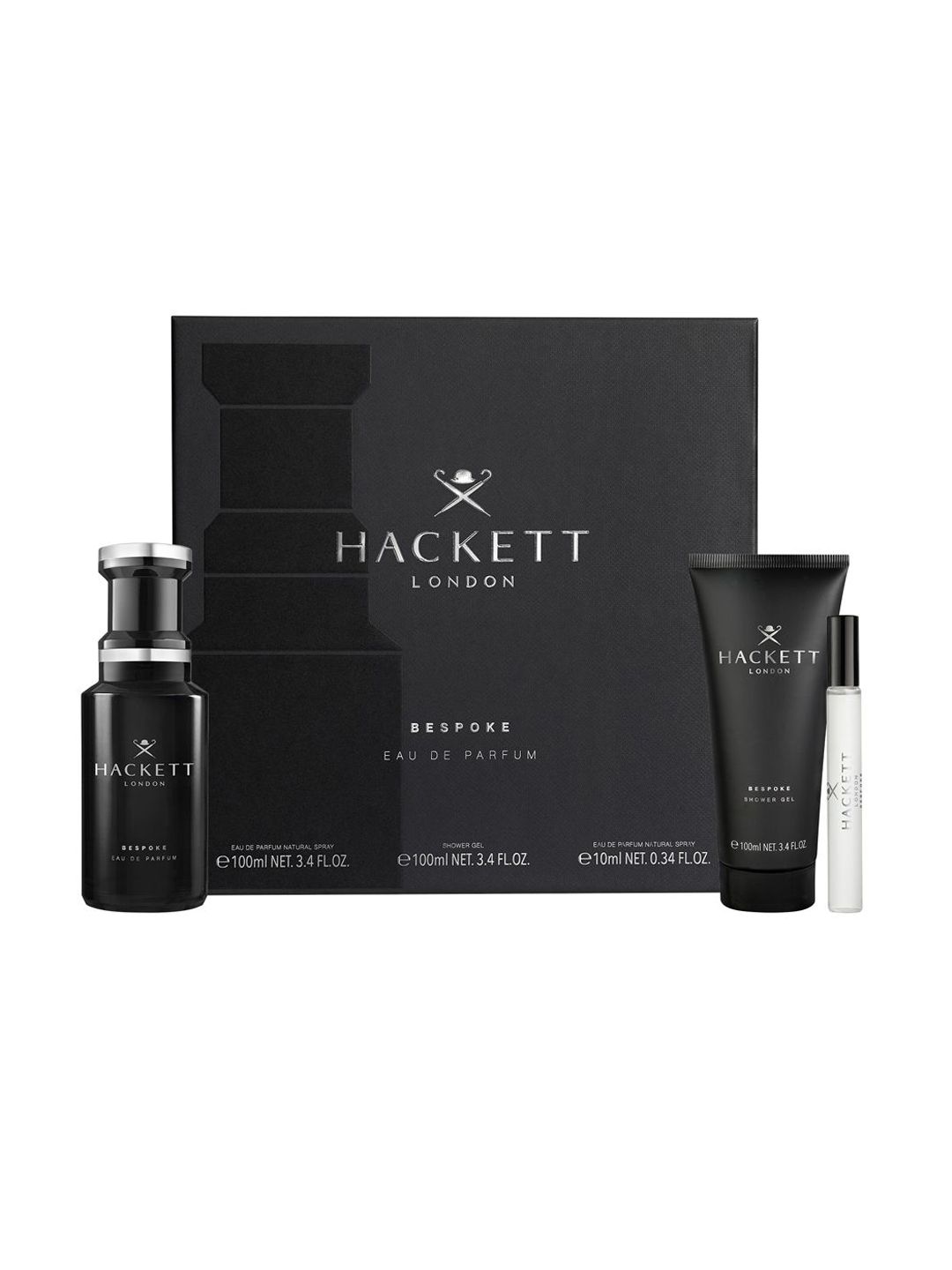 Hackett Set Of 3 Bespoke Eau De Parfum-100 ml, Shower Gel- 100 ml & Pen Spray - 10 ml-picture-12