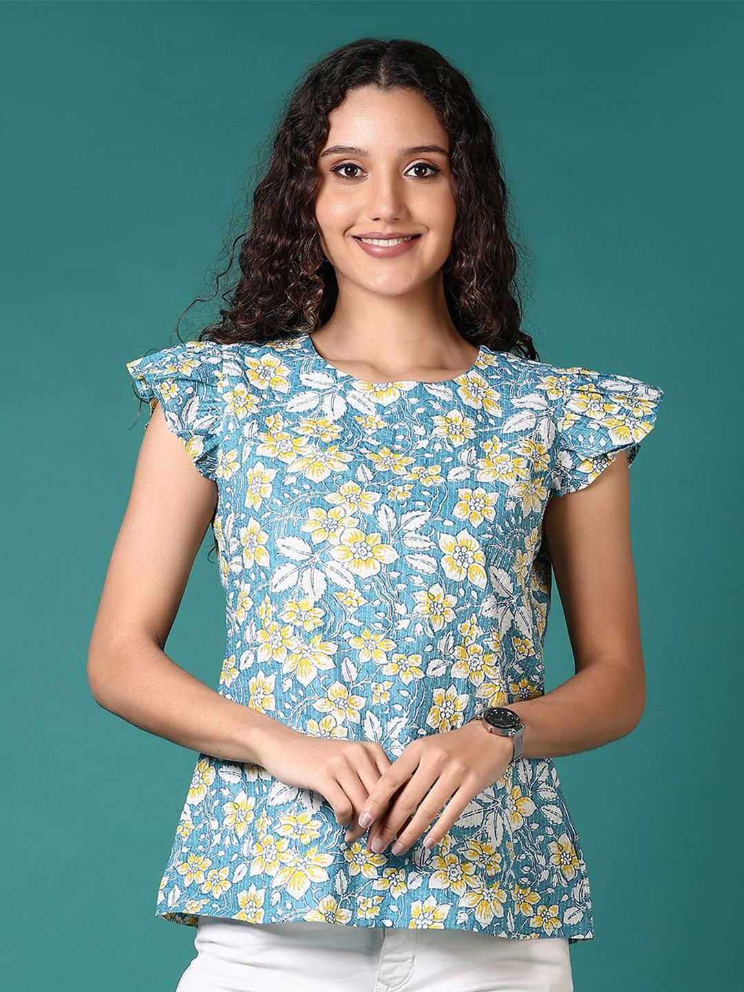LIMEROAD Women Floral Print Round Neck Regular Top-picture-17