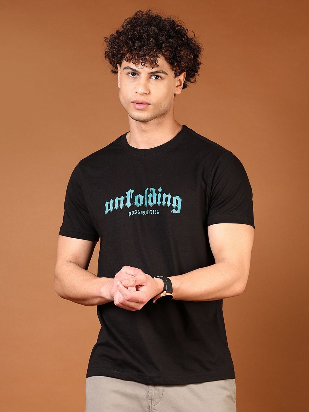 LIMEROAD Men Typography Printed Raw Edge T-shirt-picture-14