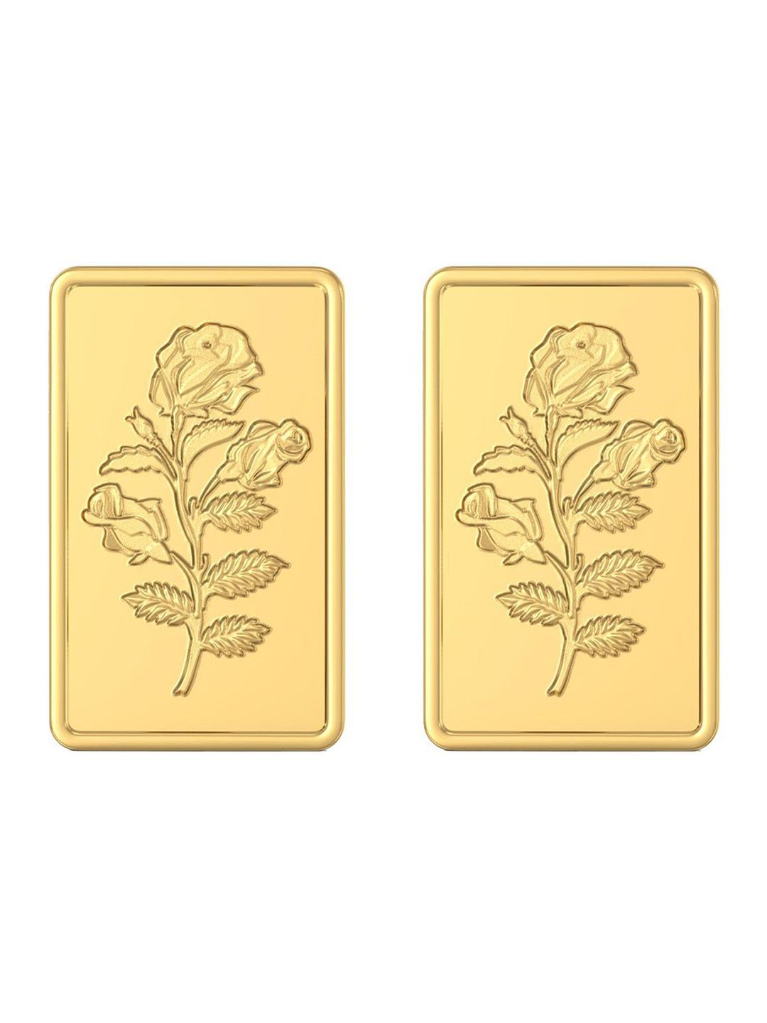 JoyalukkasPack Of 2 24 KT 999 Purity Floral Gold Bar Combo 5 g + 5 g