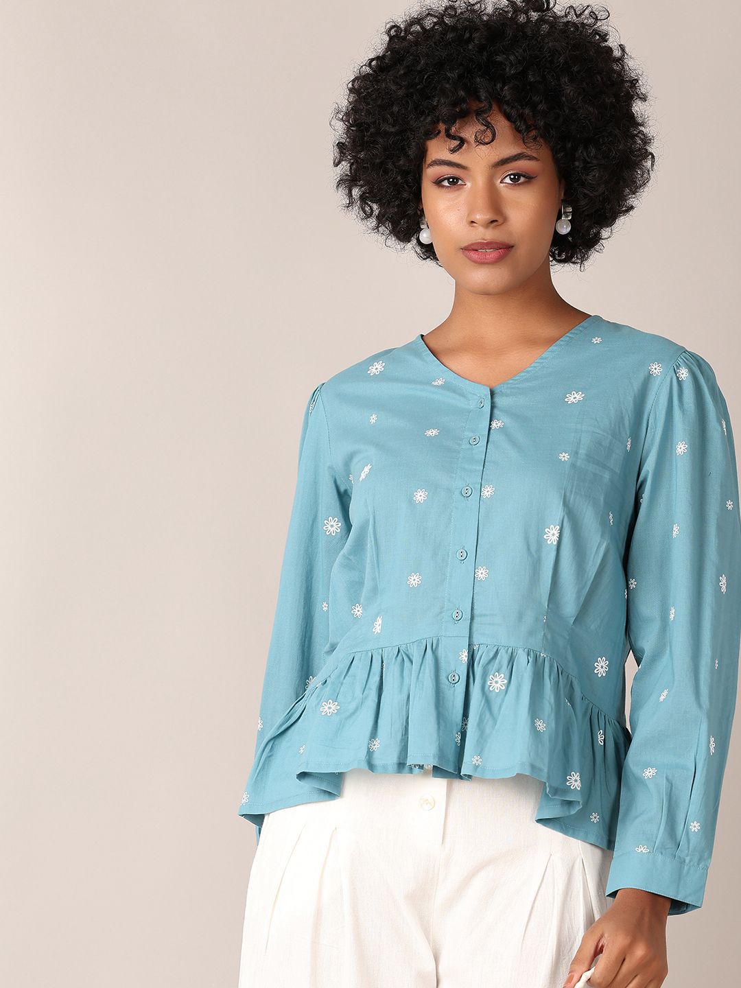 LIMEROAD Women Floral Printed V Neck Regular Top-picture-57