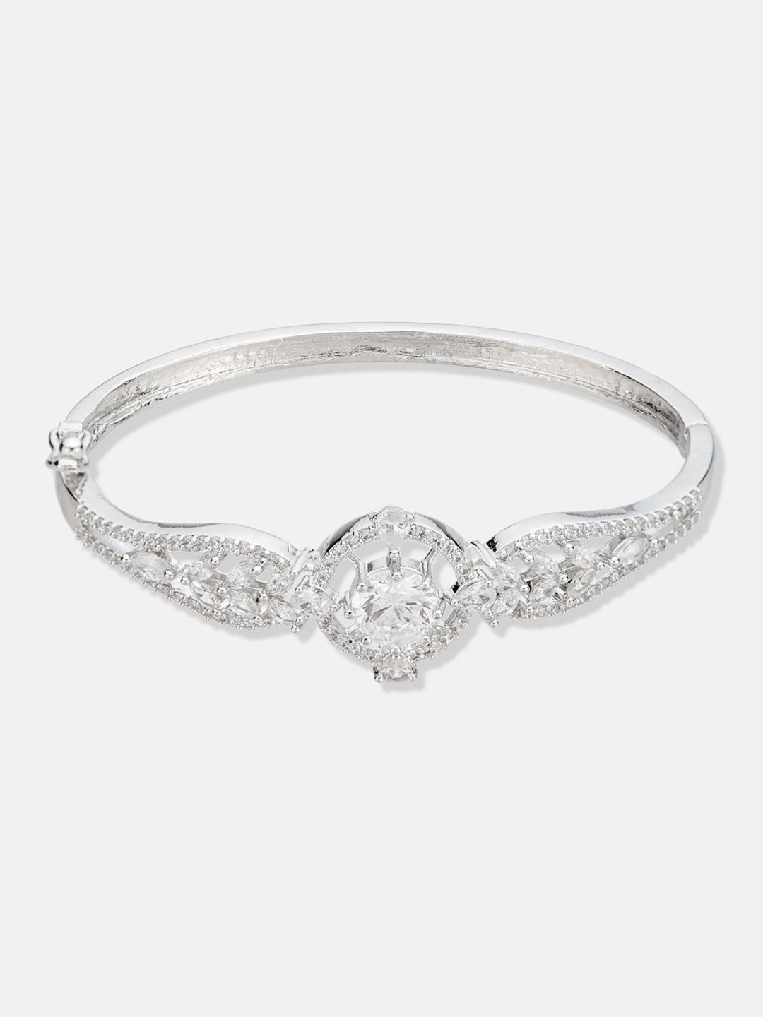 ATIBELLE Women 2 Brass Cubic Zirconia Rose Gold-Plated Link Bracelet