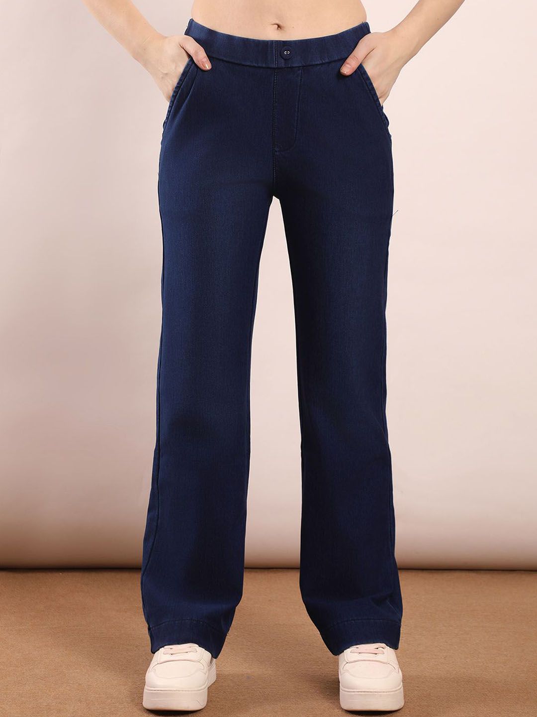 FCK-3 Women Wide Leg High-Rise Light Fade Stretchable Jeans-picture-39