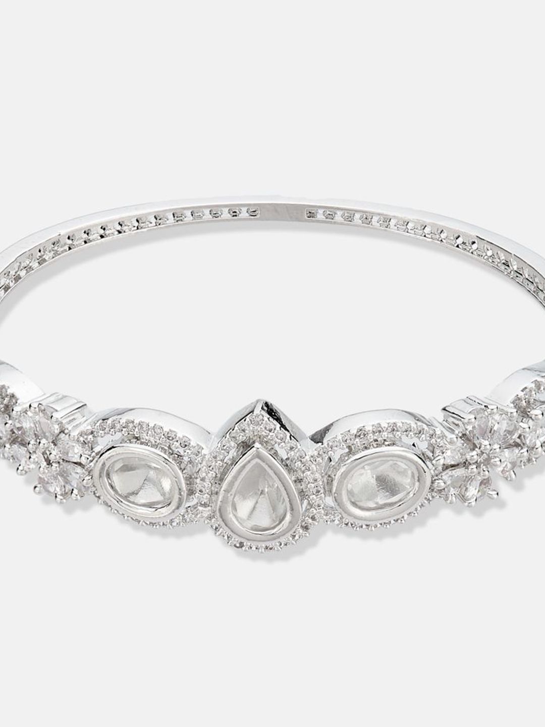 ATIBELLE Women 2 Brass Cubic Zirconia Rose Gold-Plated Link Bracelet