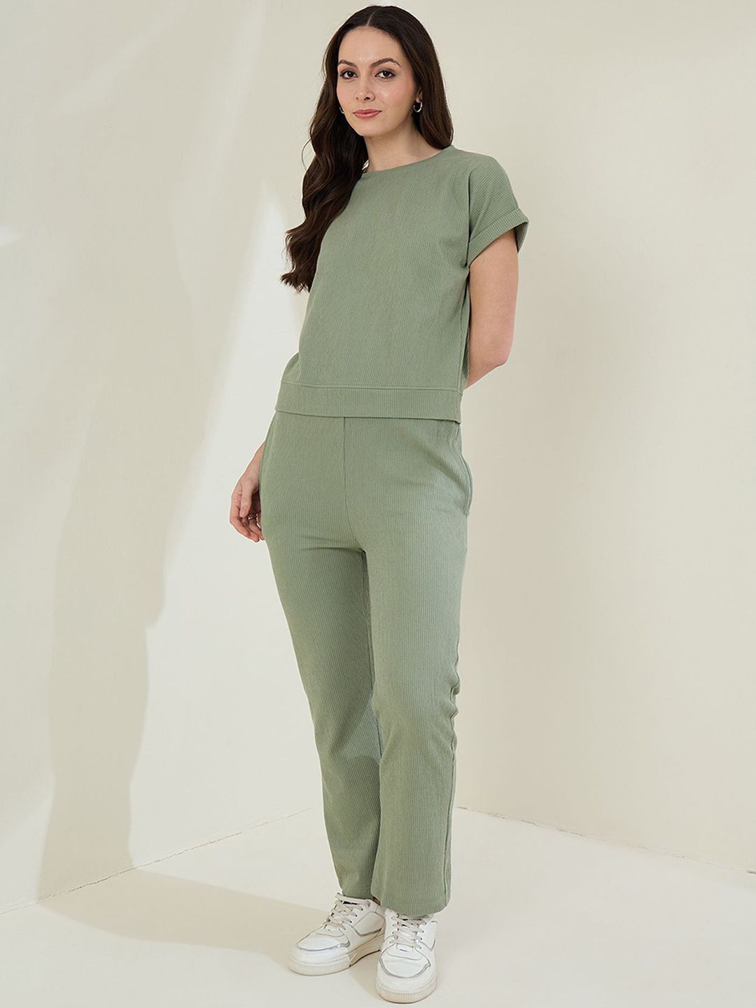 Chemistry Ribbed Cotton Top & Trousers Co-Ord Set