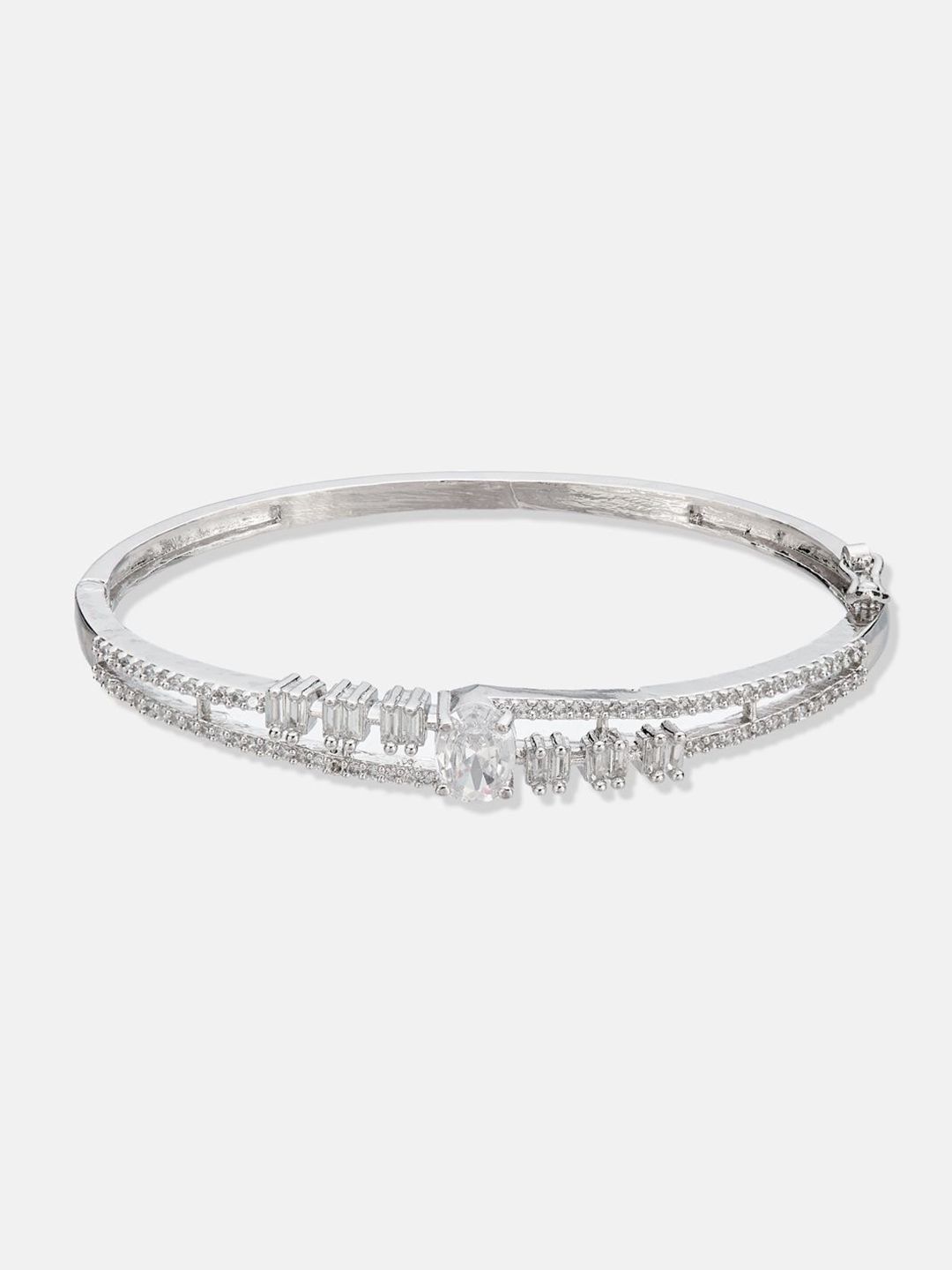 ATIBELLE Women 2 Brass Cubic Zirconia Rose Gold-Plated Link Bracelet