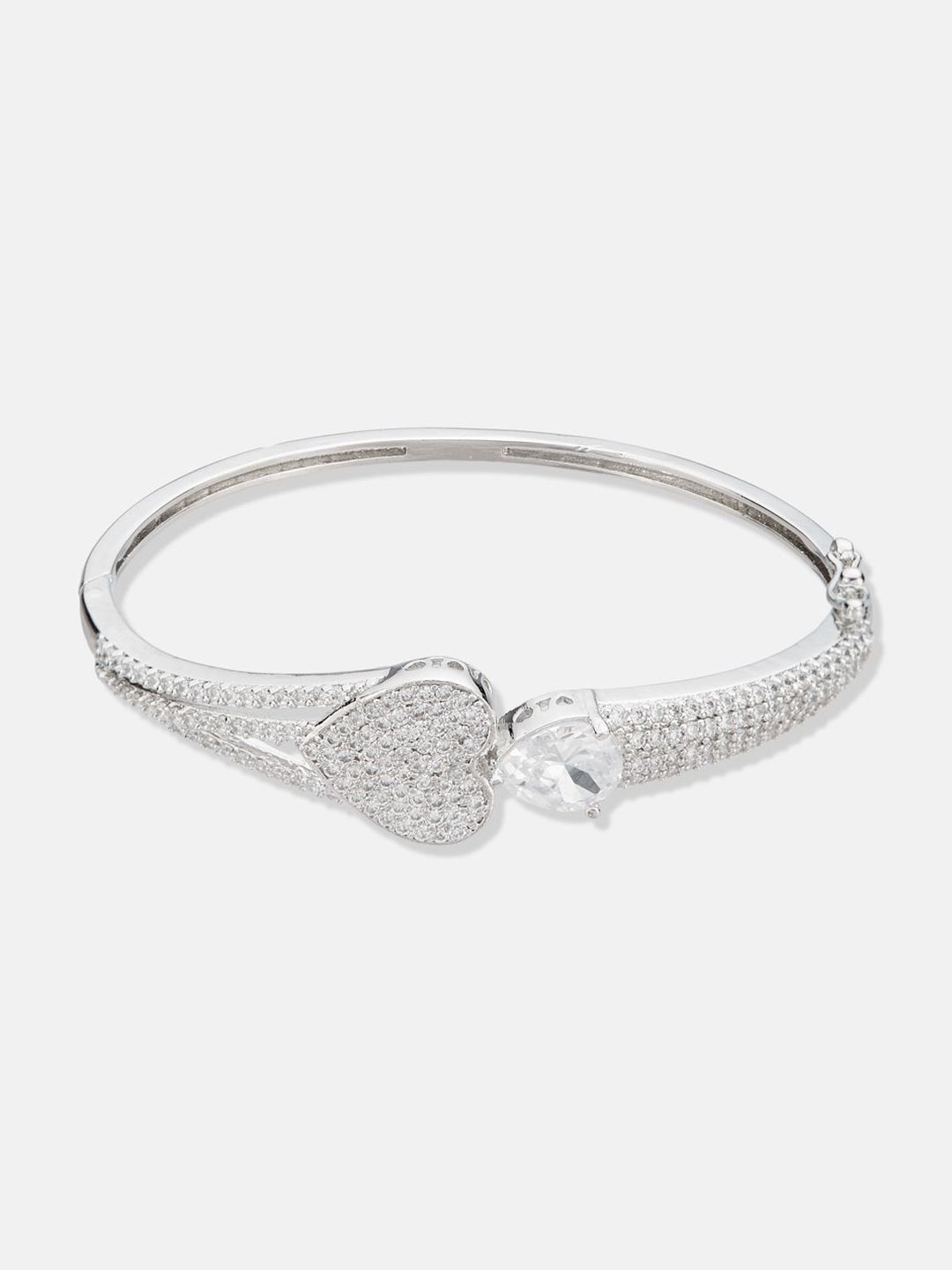 ATIBELLE Women 2 Brass Cubic Zirconia Silver-Plated Link Bracelet