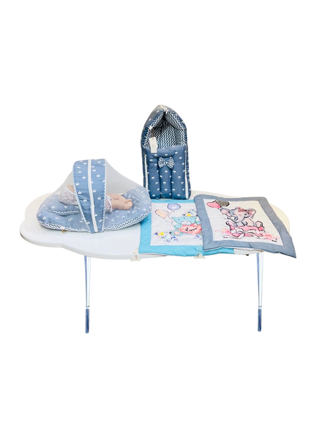 Fareto Infants Printed Pure Cotton Baby Bedding Essentials Portable Bed Baby Bed Sets-picture-12