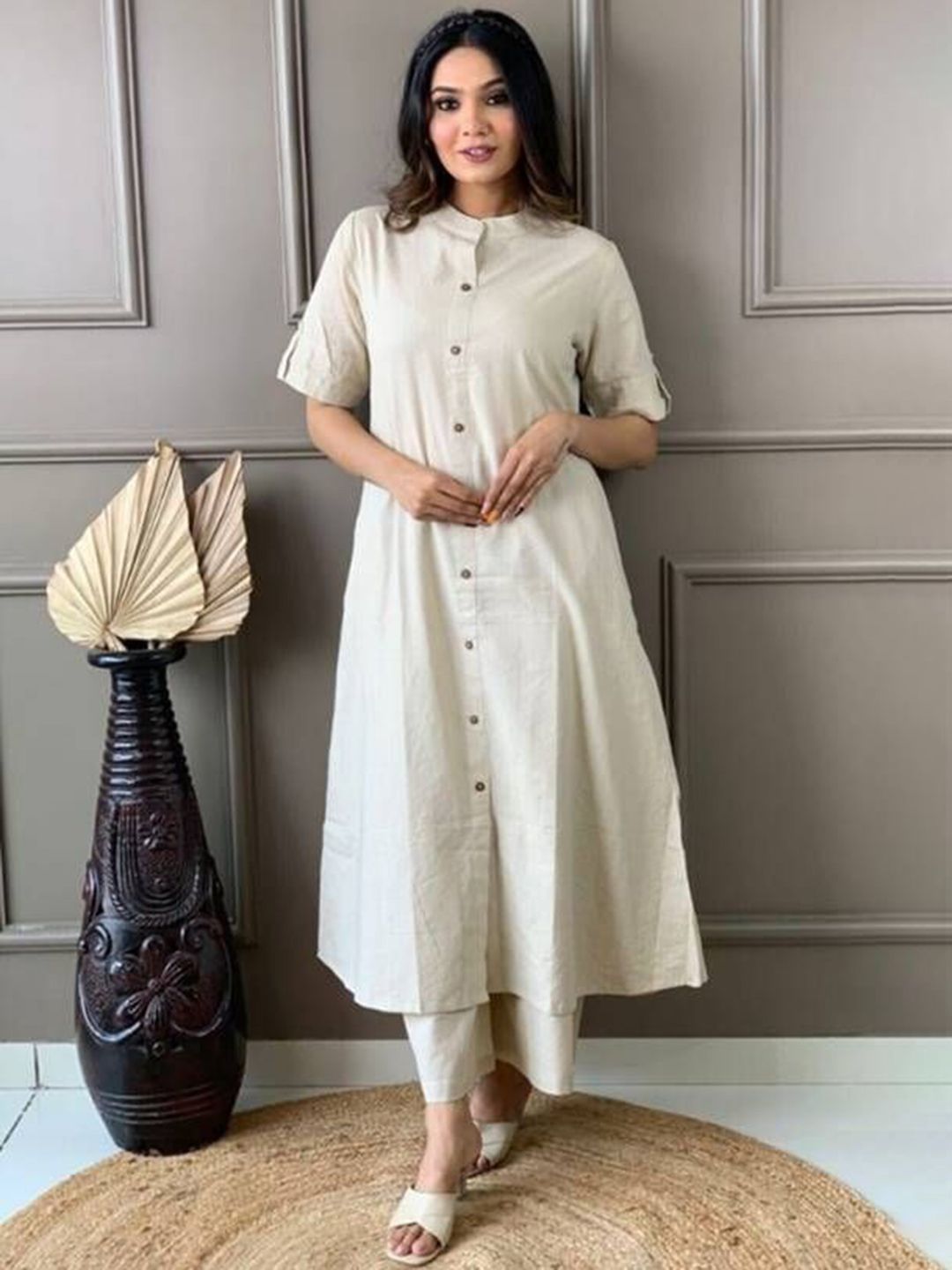 JALTHER Women  Pure Cotton Kurta With Palazzos