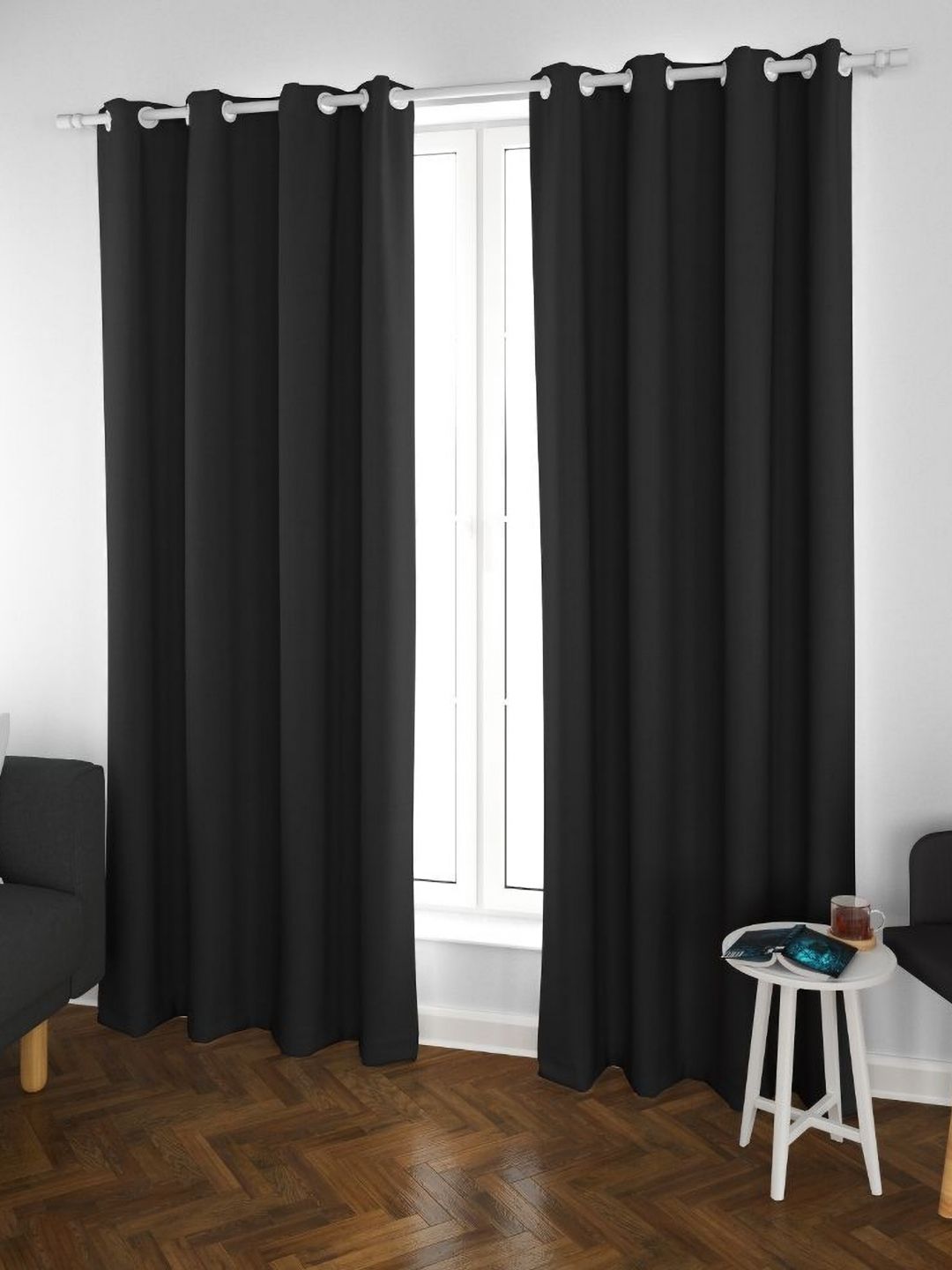 Parda Online Black Set of 4 Black Out Long Door Curtain-image-25