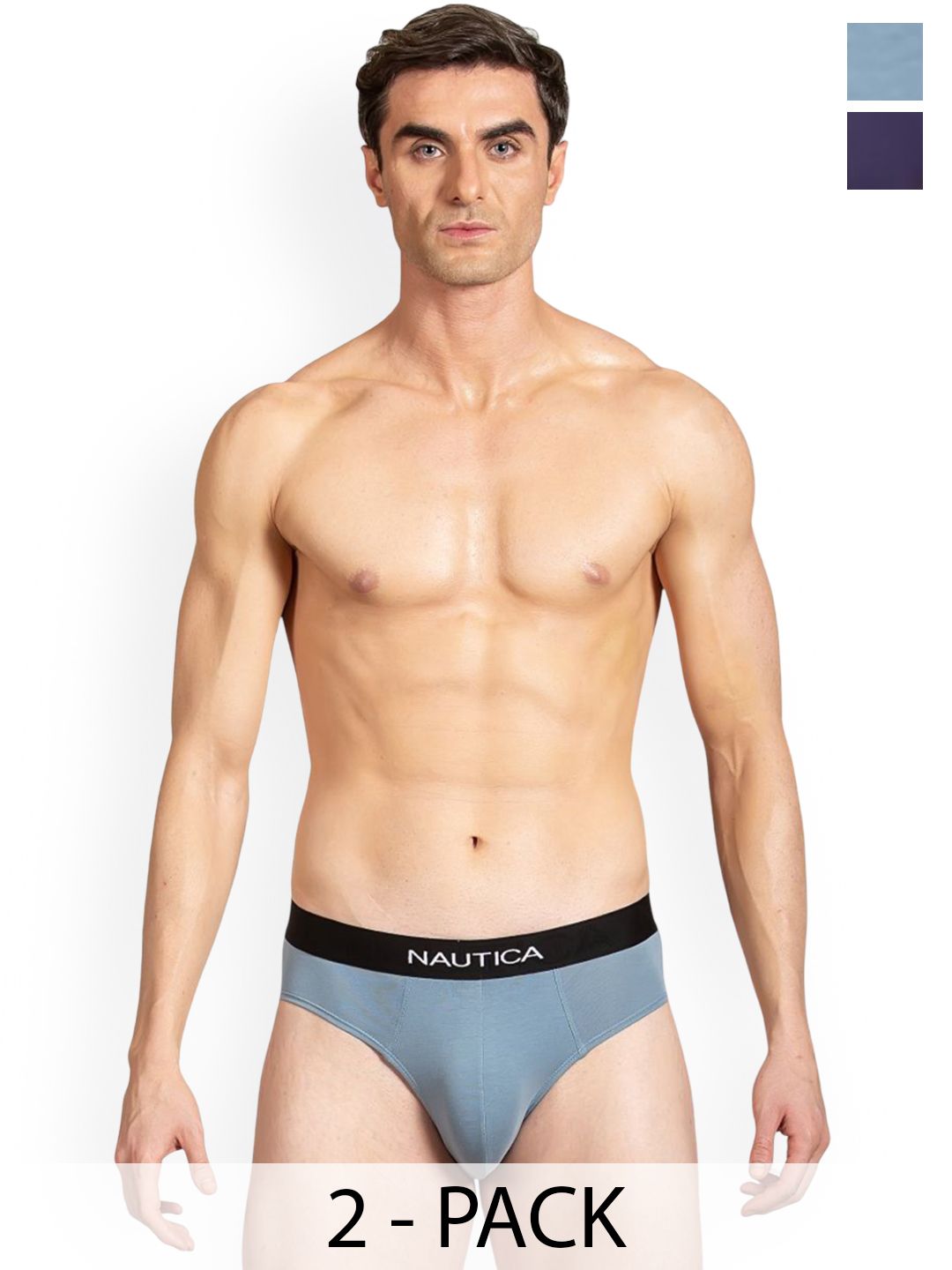 Nautica Pack Of 2 Anti Bacterial Basic Briefs N_LJSBF01-BSDO/PBLU-picture-31