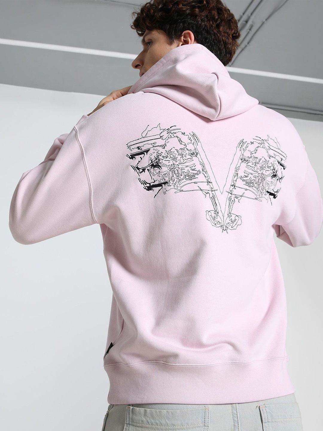 Puma x Charlotte Rohde Men Graphic Printed Cotton Relaxed Fit Hooded Sweatshirts-picture-23
