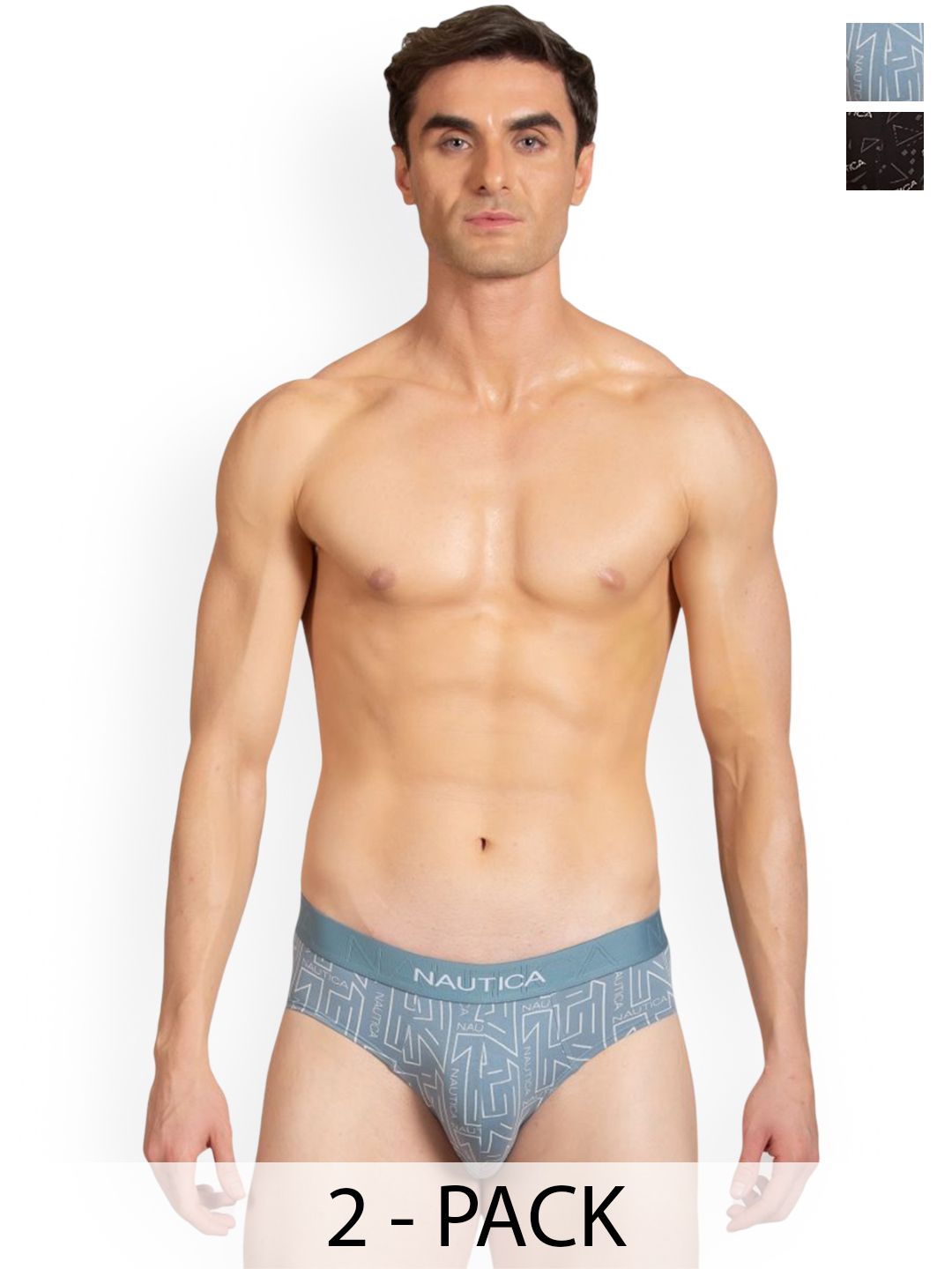 Nautica Pack Of 2 Printed Basic Briefs N_LJABF01-BLK/BSDO-picture-29