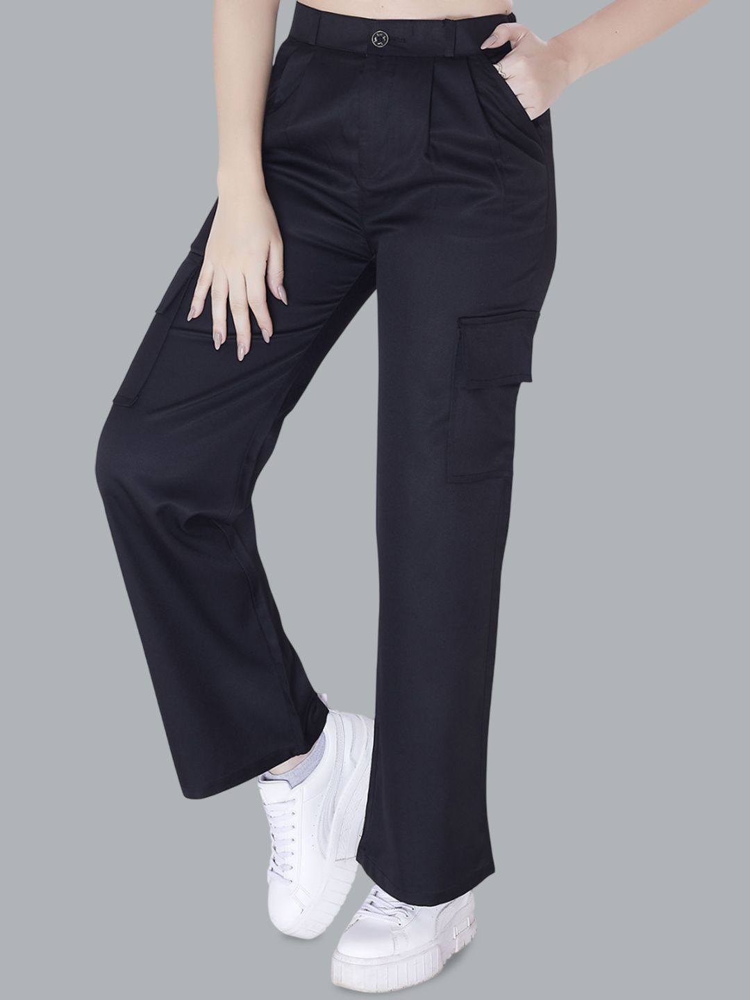 DIVISIVE Women Relaxed Straight Fit Easy Wash Trousers-picture-37
