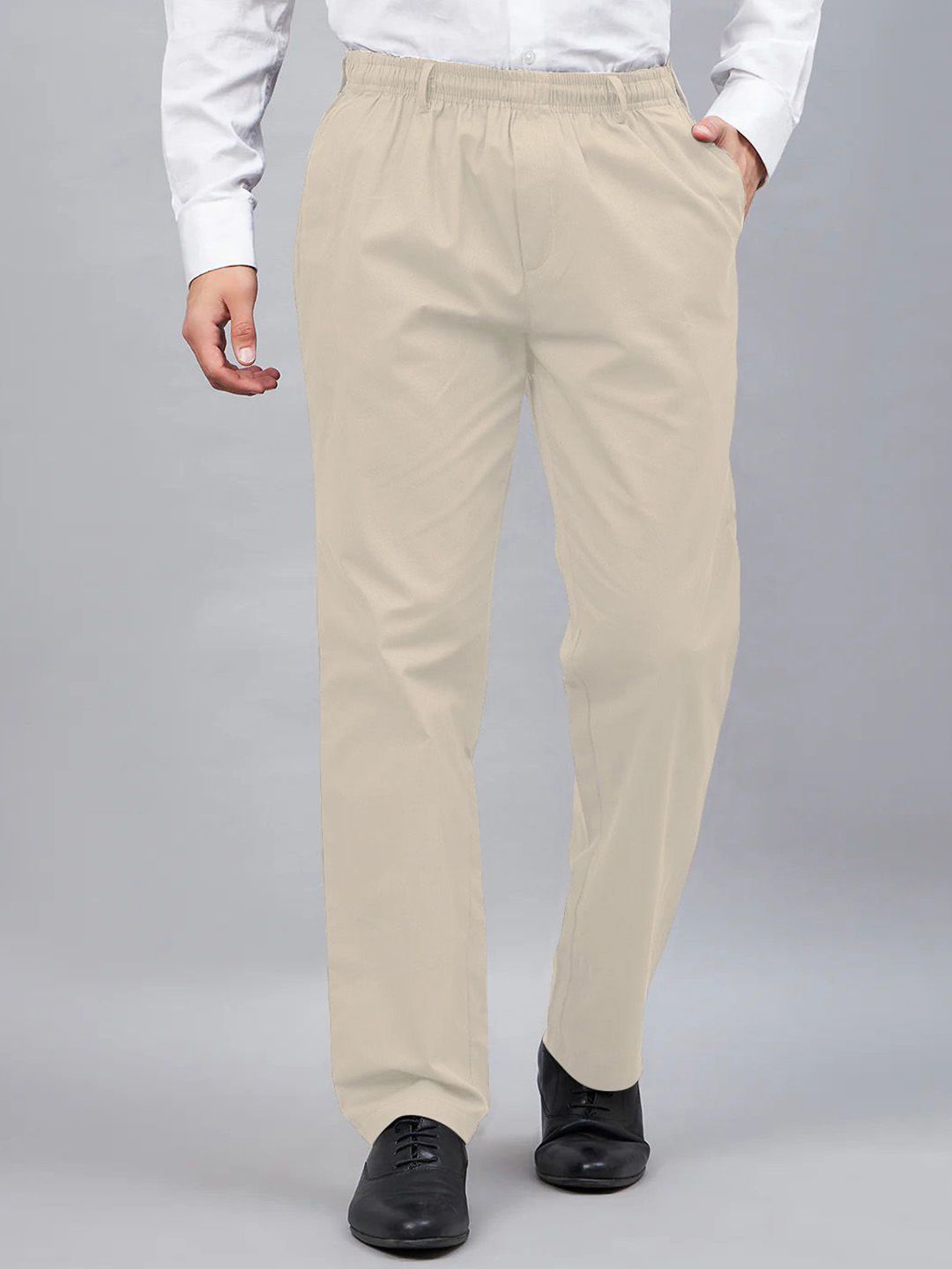 Haxor Men Mid-Rise Pleated Pure Cotton Trousers-picture-46