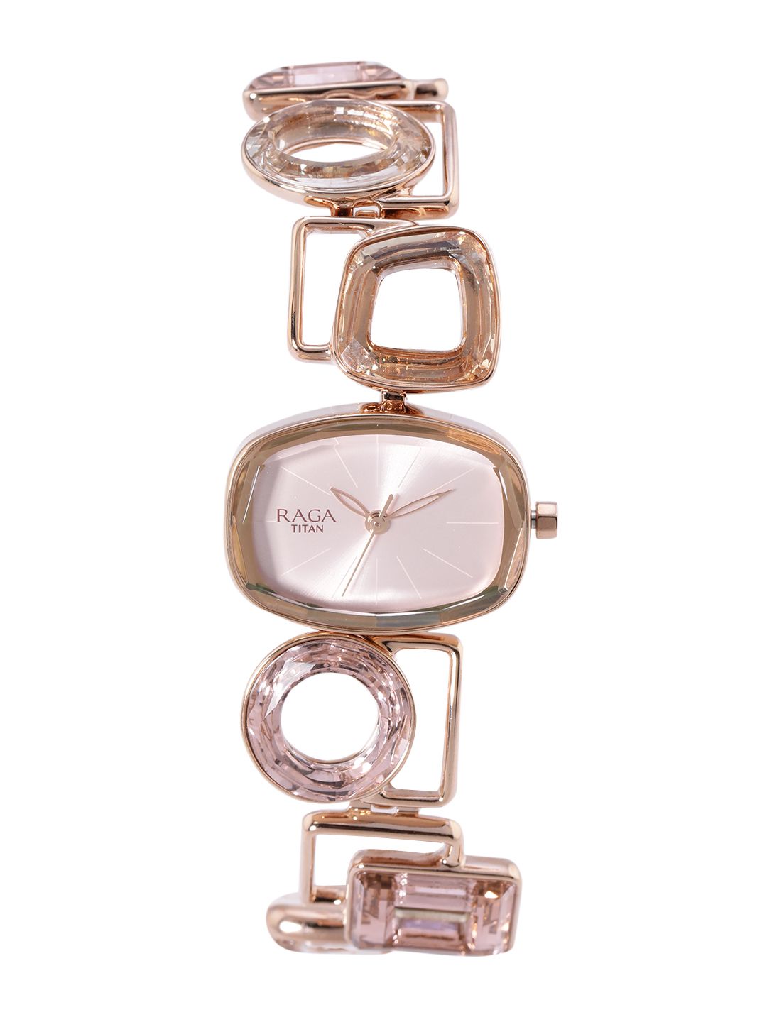 Titan Raga Rose Gold Dial Rose Gold Metal Strap Analog ...