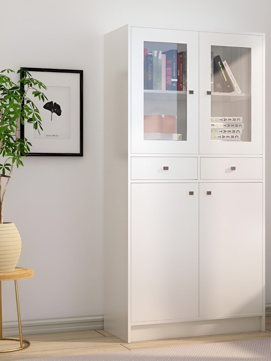 HEXA RED White Moisture & Termite Resistant Free Standing Book Shelf-picture-44