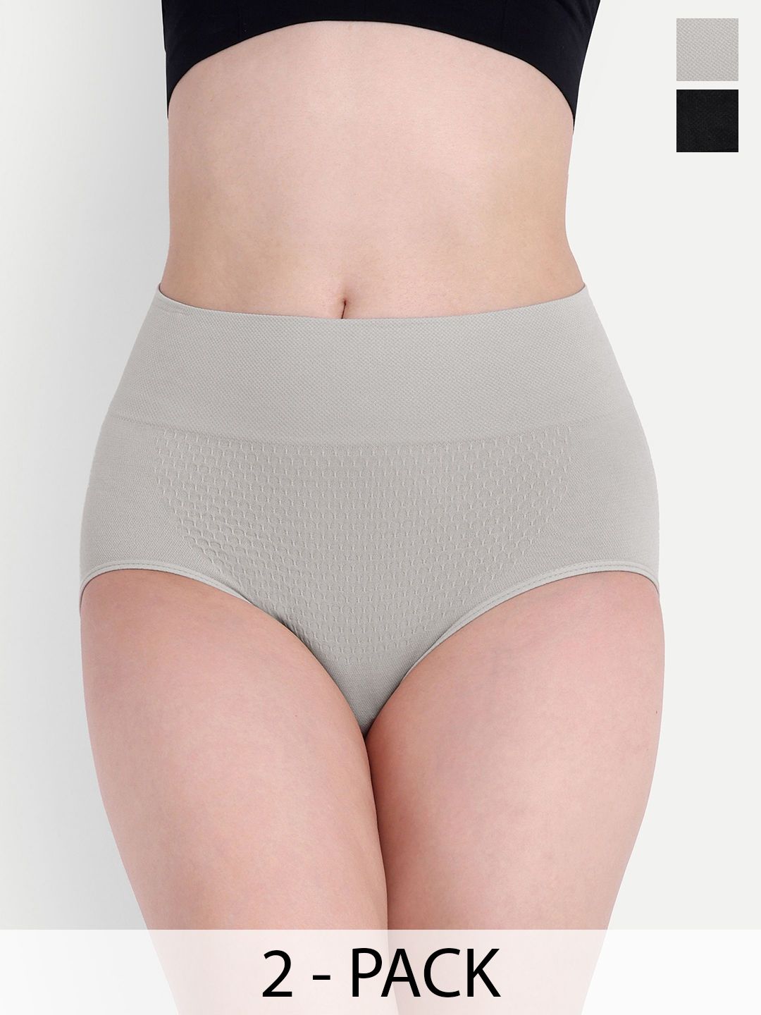 Trulymart Pack Of 2 Seamless High Waist Tummy Tucker Shapewear-image-14