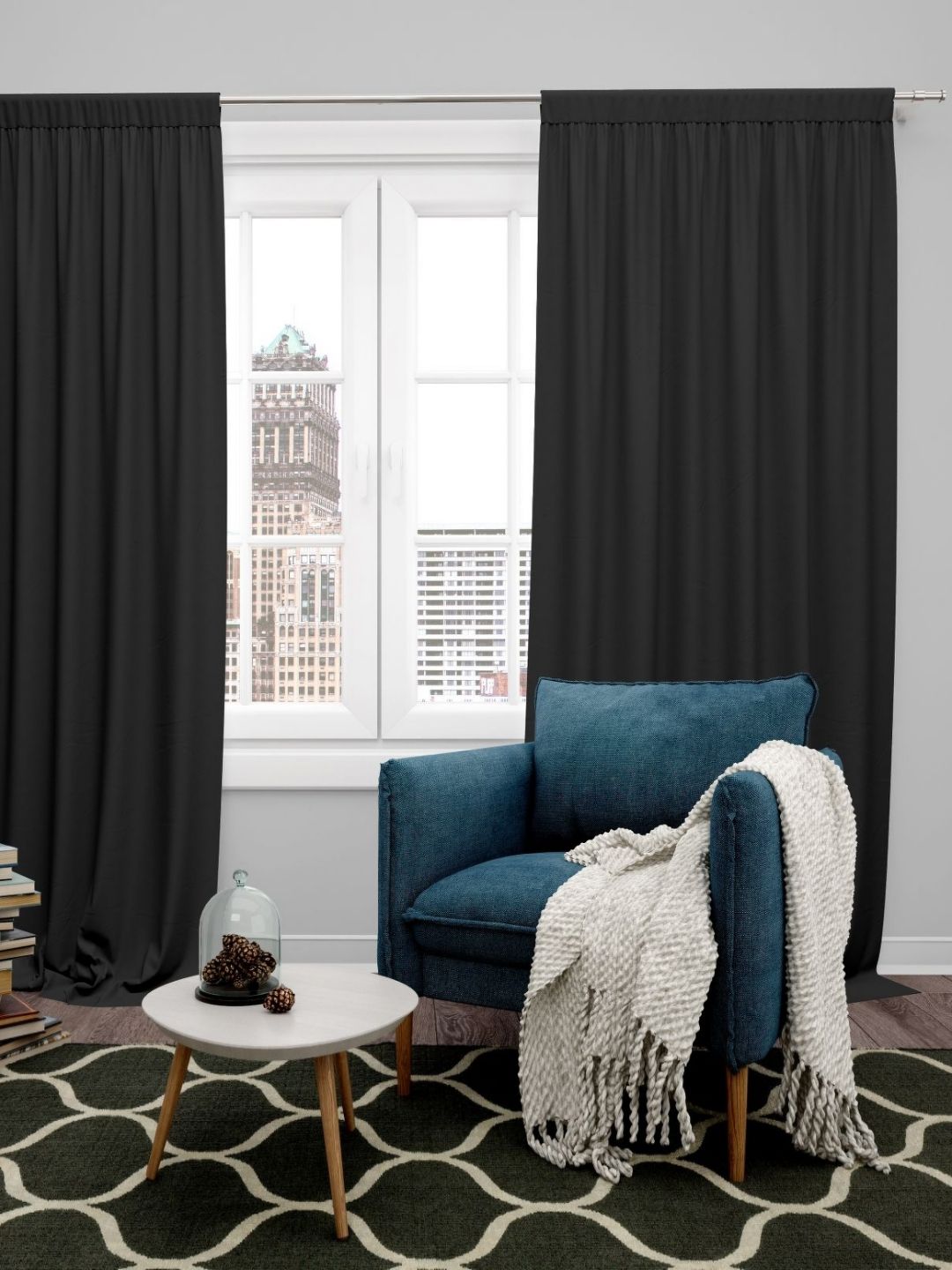 Parda Online Black Set of 4 Black Out Long Door Curtain-image-14