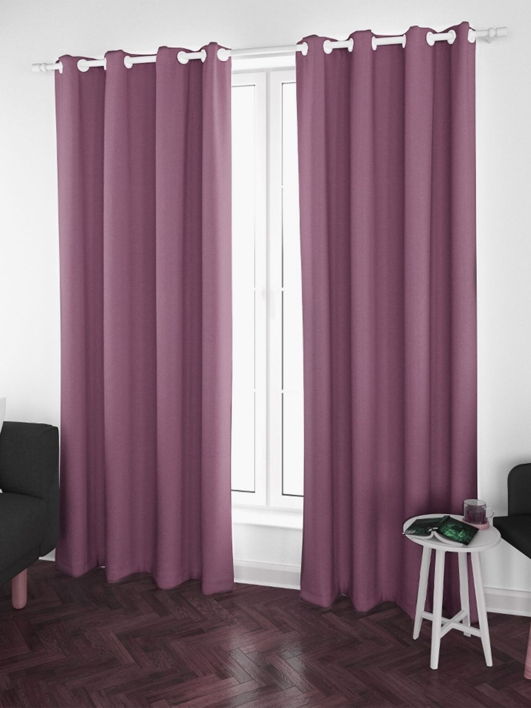 Parda Online Purple Set of 2 Black Out Long Door Curtain-image-13