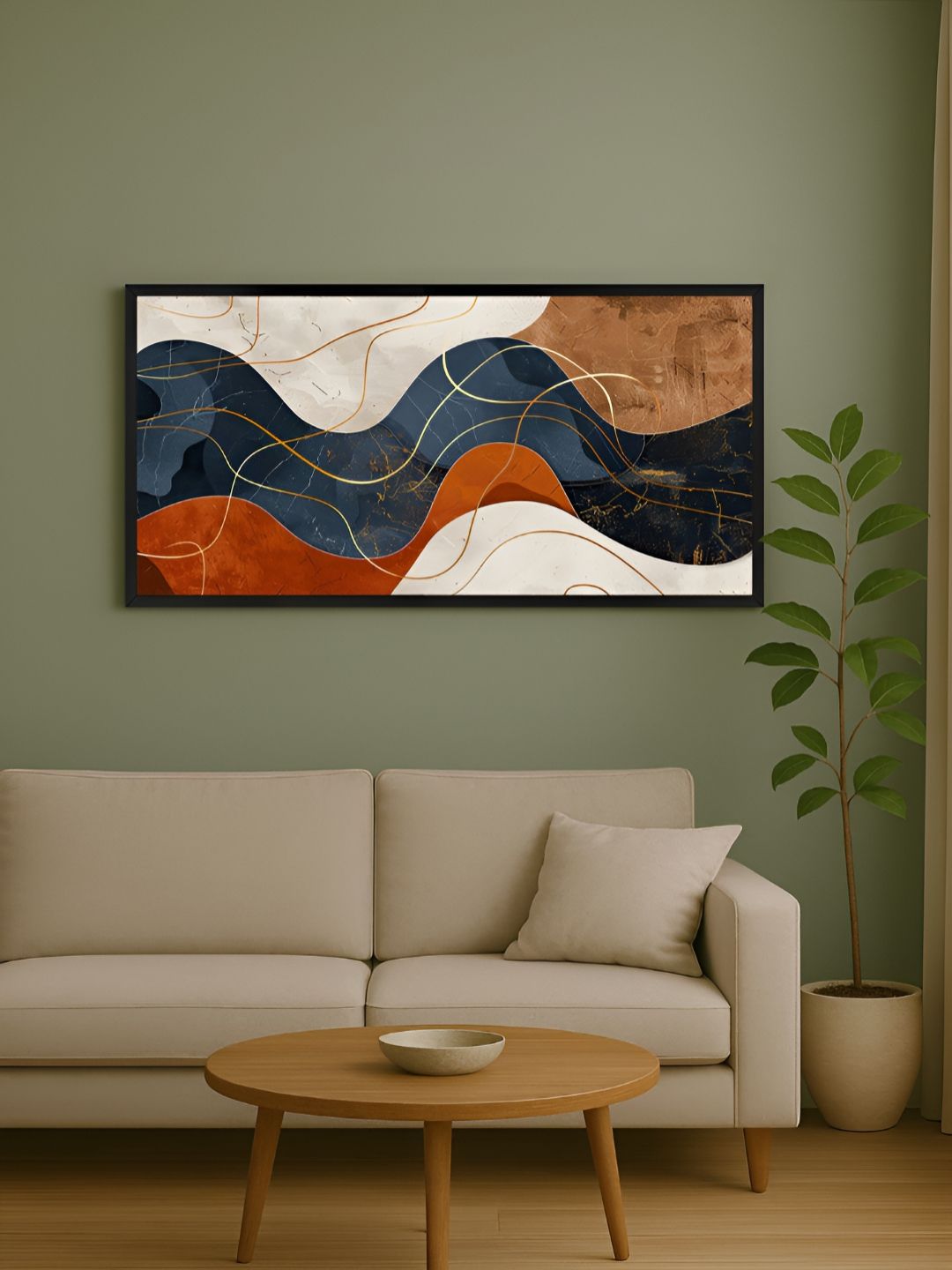 999Store Blue & Rust 1 Piece Canvas Other Wall Paintings-picture-36