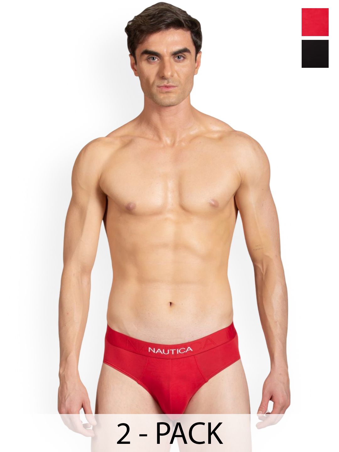 Nautica Pack of 2 Breathability Mid-Rise Basic Briefs N_LJSBF01-BLK/RCRD-picture-12