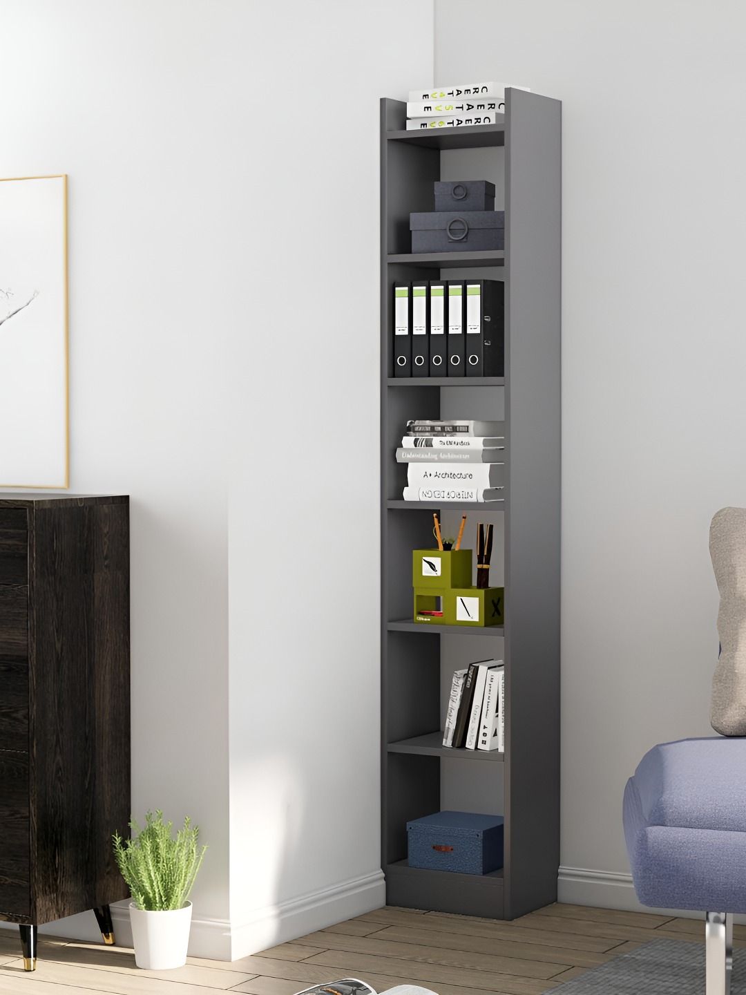 HEXA RED Grey Moisture & Termite Resistant Free Standing Book Shelf-picture-23