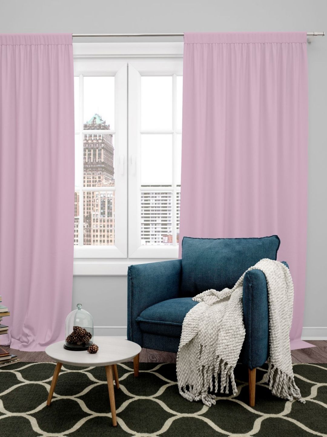 Parda Online Pink Set of 4 Black Out Door Curtain-image-22