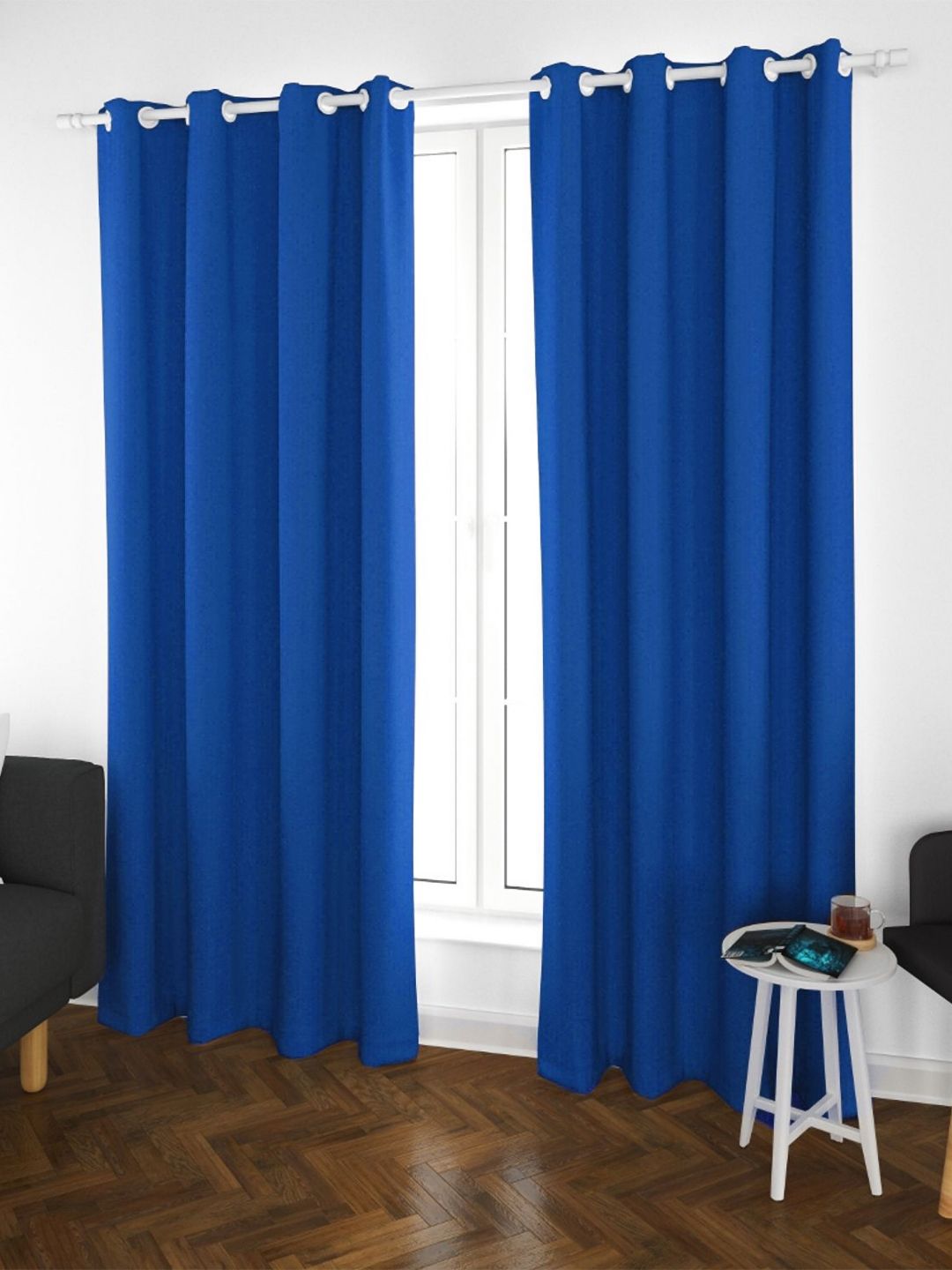 Parda Online Navy Blue Set of 4 Black Out Door Curtain-picture-29