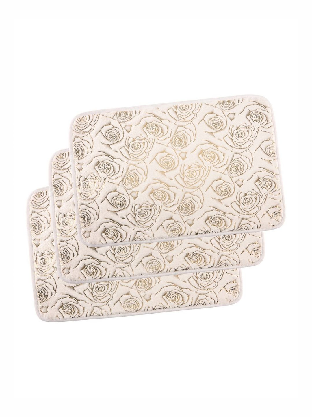 Aura 3-pcs Beige & White Printed Anti-SkidDoormats-picture-11