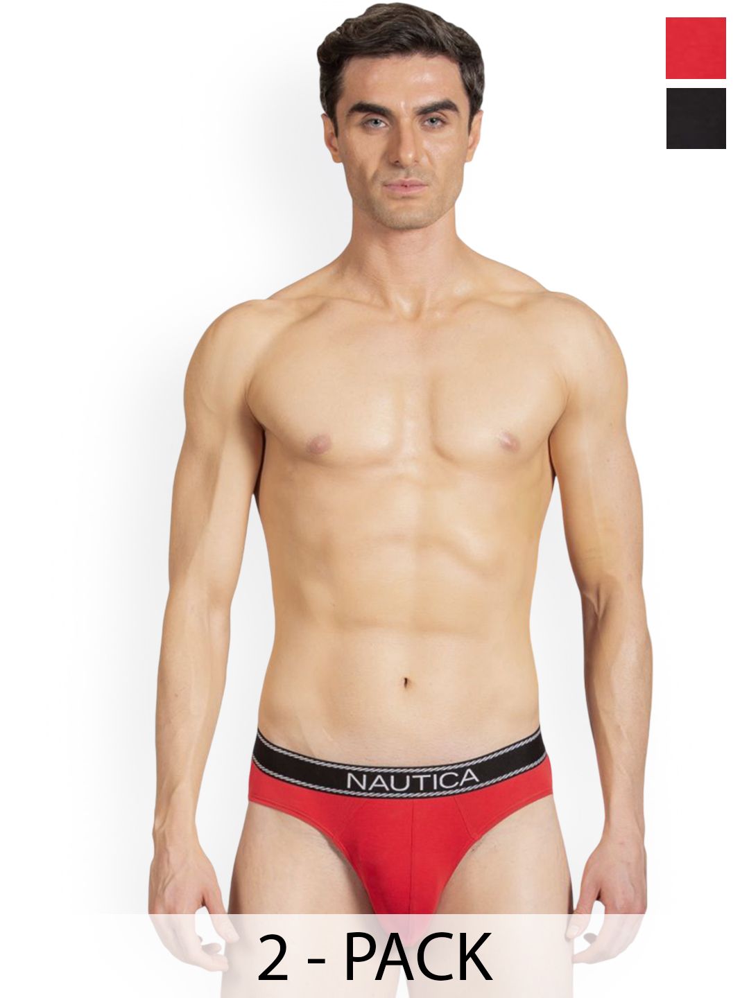 Nautica Pack of 2 Low Rise Pure Cotton Hipster Briefs N_RBF02-BLK/RCRD-picture-25