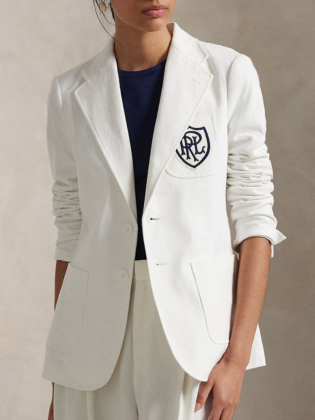 Polo Ralph Lauren Logo-Crest Pure Cotton Slim-Fit Jersey Blazer-picture-20