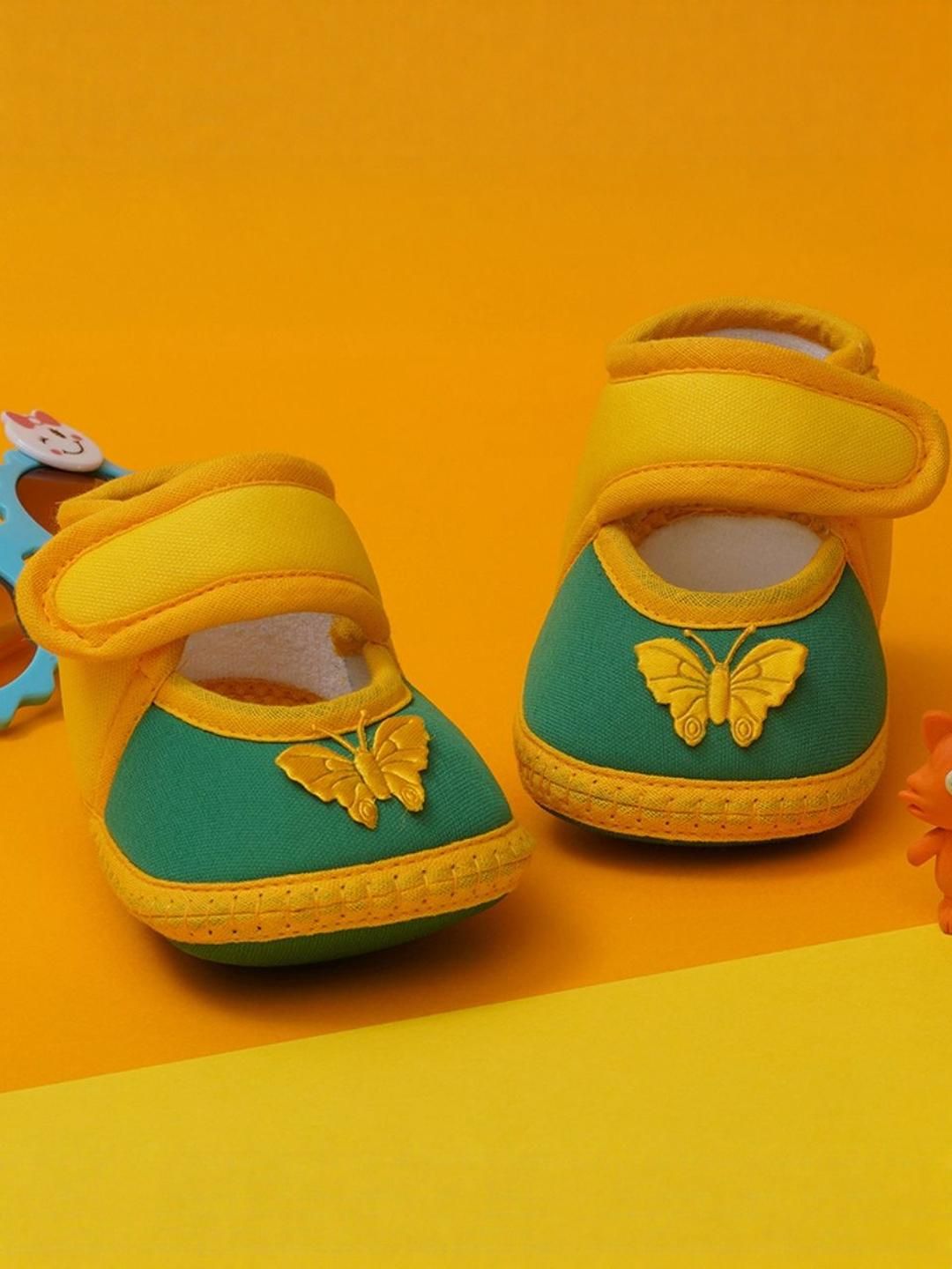 NESKA MODA Girls Yellow Cotton Booties-picture-32