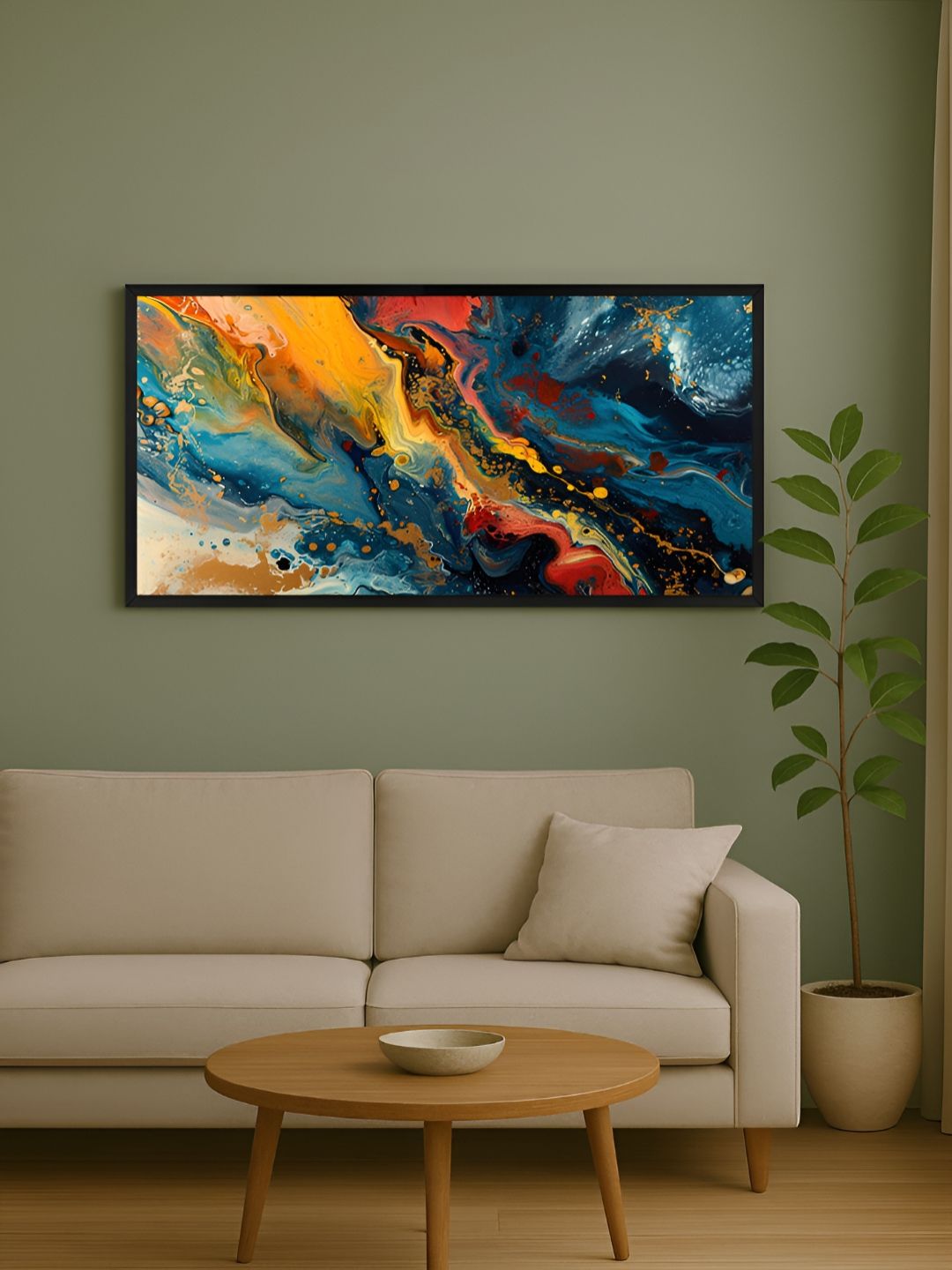 999Store Yellow & Blue 1 Piece Canvas Other Wall Paintings-picture-20