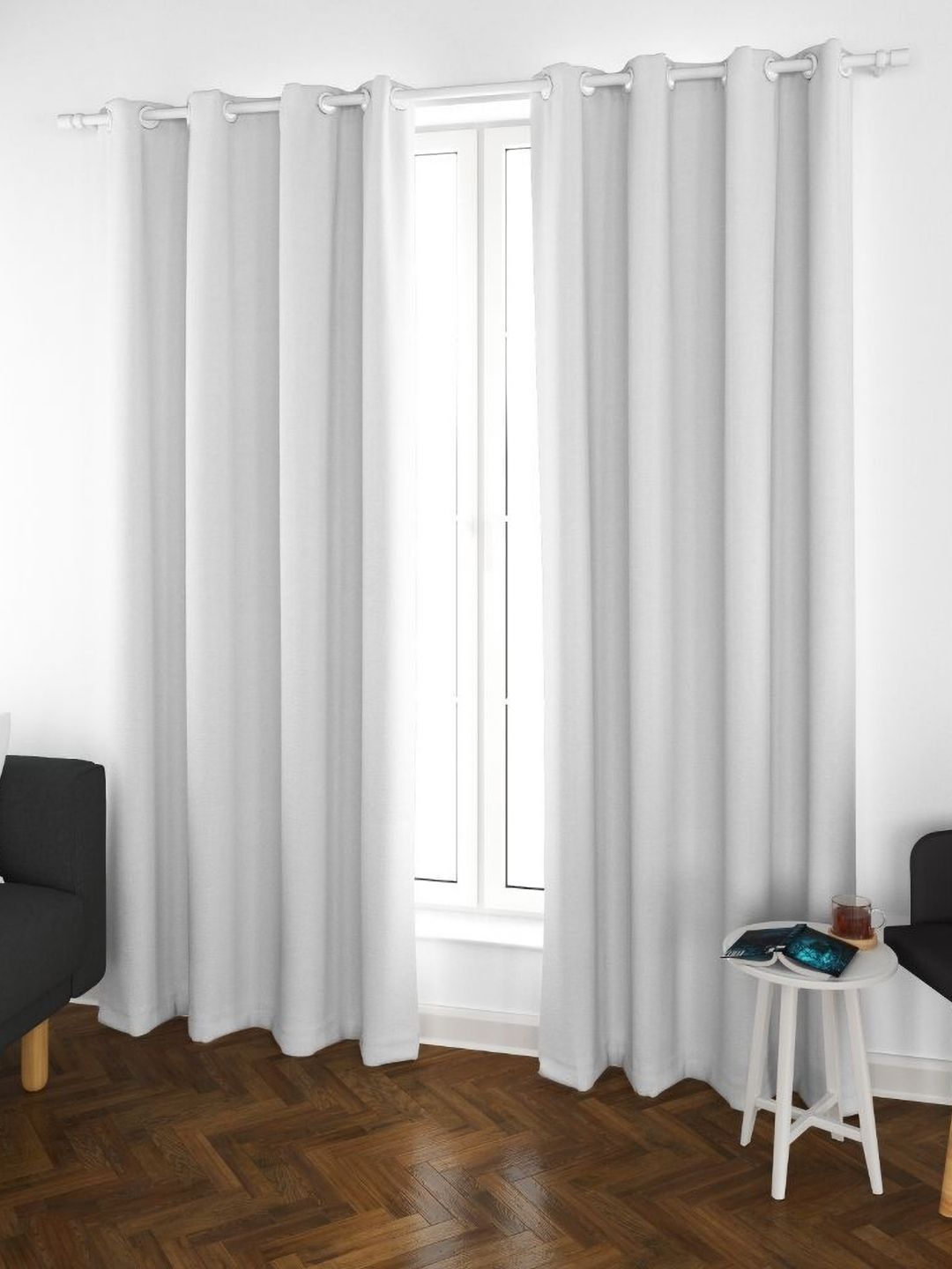 Parda Online White Set of 4 Black Out Door Curtain-image-28