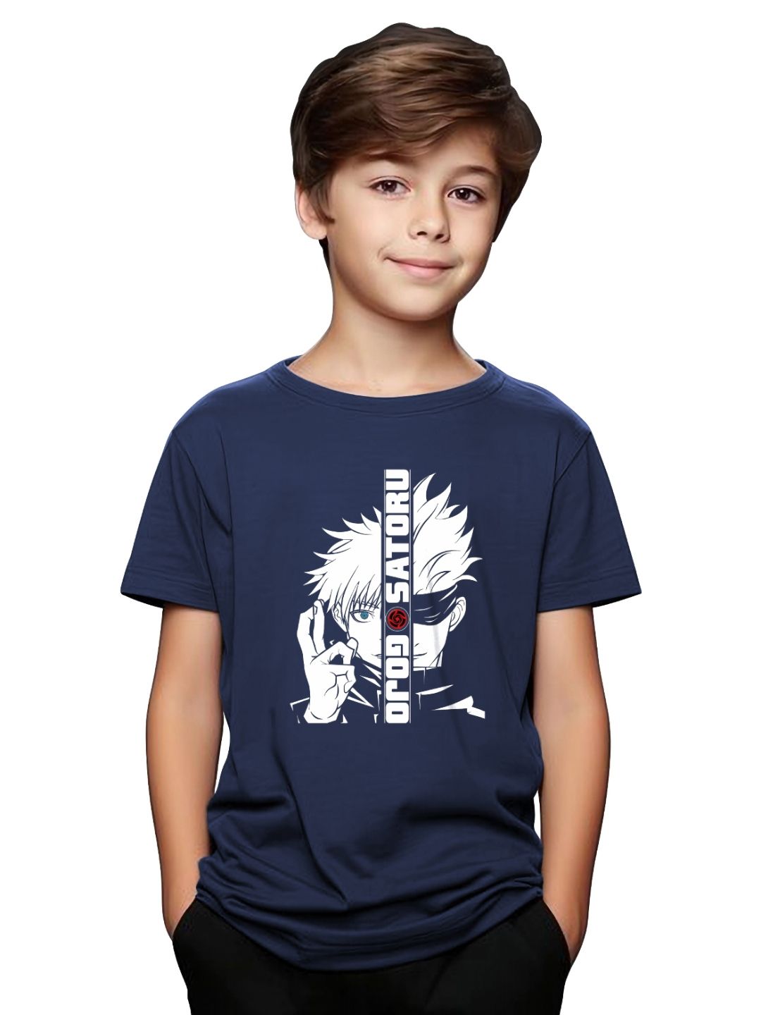 LONDON STREETS Kids Anime Printed Round Neck Short Sleeves Regular Fit T-Shirt-picture-55