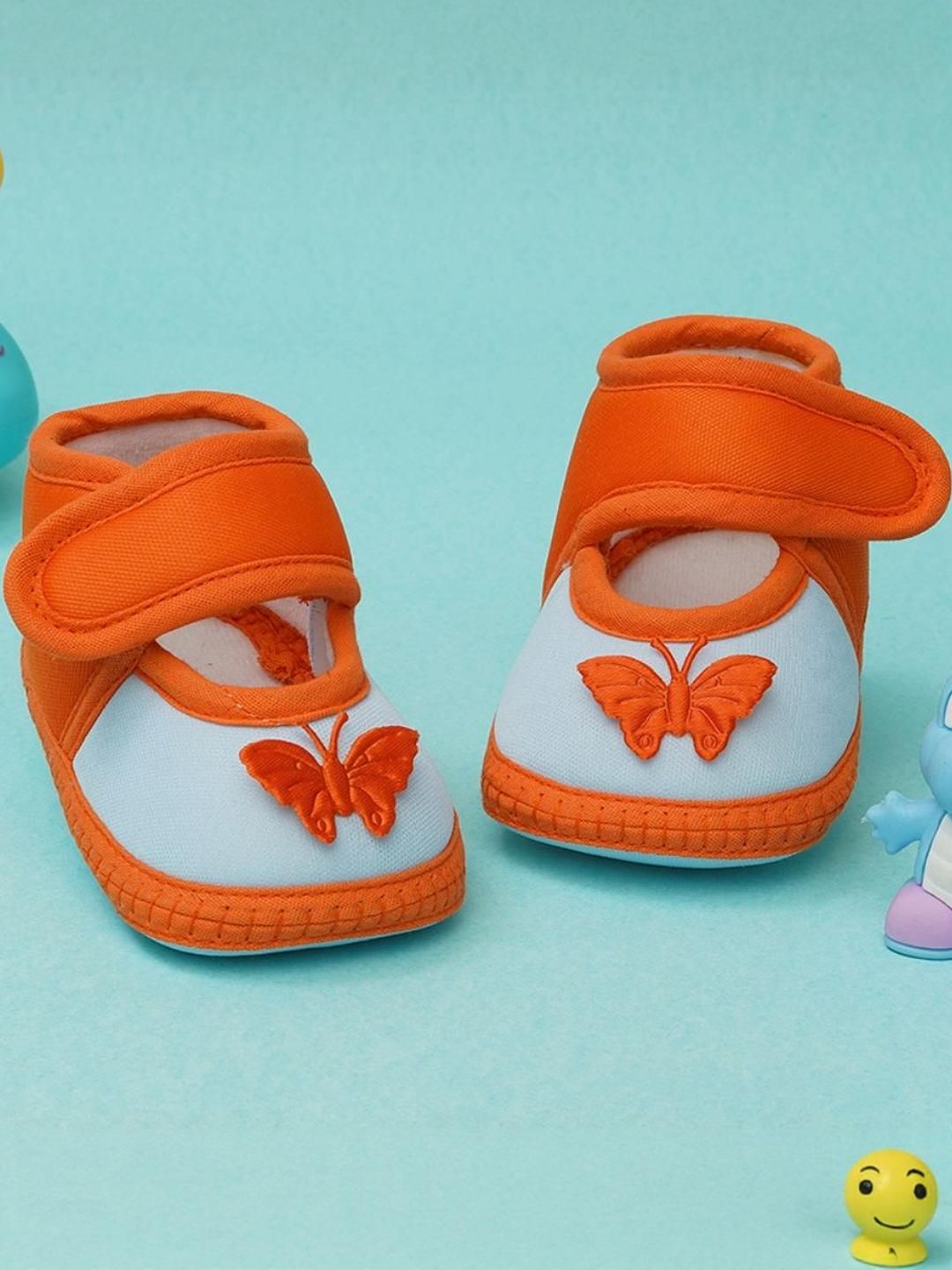 NESKA MODA Girls Orange Cotton Booties-picture-30
