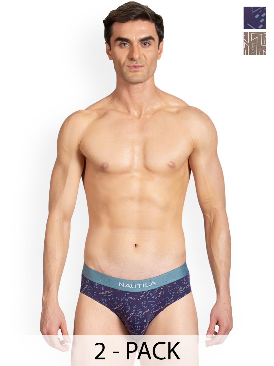 Nautica Pack of 2 Printed Mid-Rise Basic Briefs N_LJABF01-GMTL/PBLU-picture-13