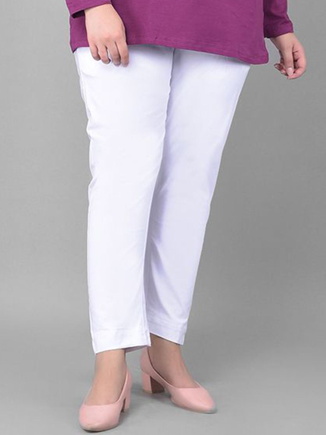 Comfort Lady Women Mid-Rise Cotton Pencil Trousers-picture-26