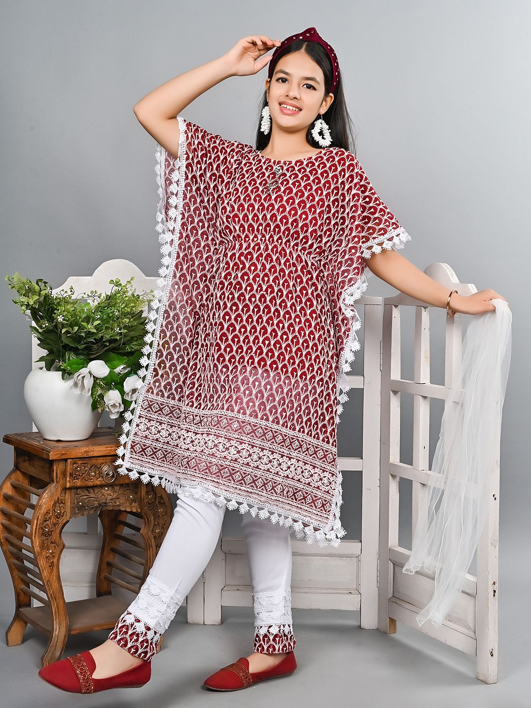 BAESD Girls Ethnic Motifs Printed Cotton Kaftan Kurtas-picture-29