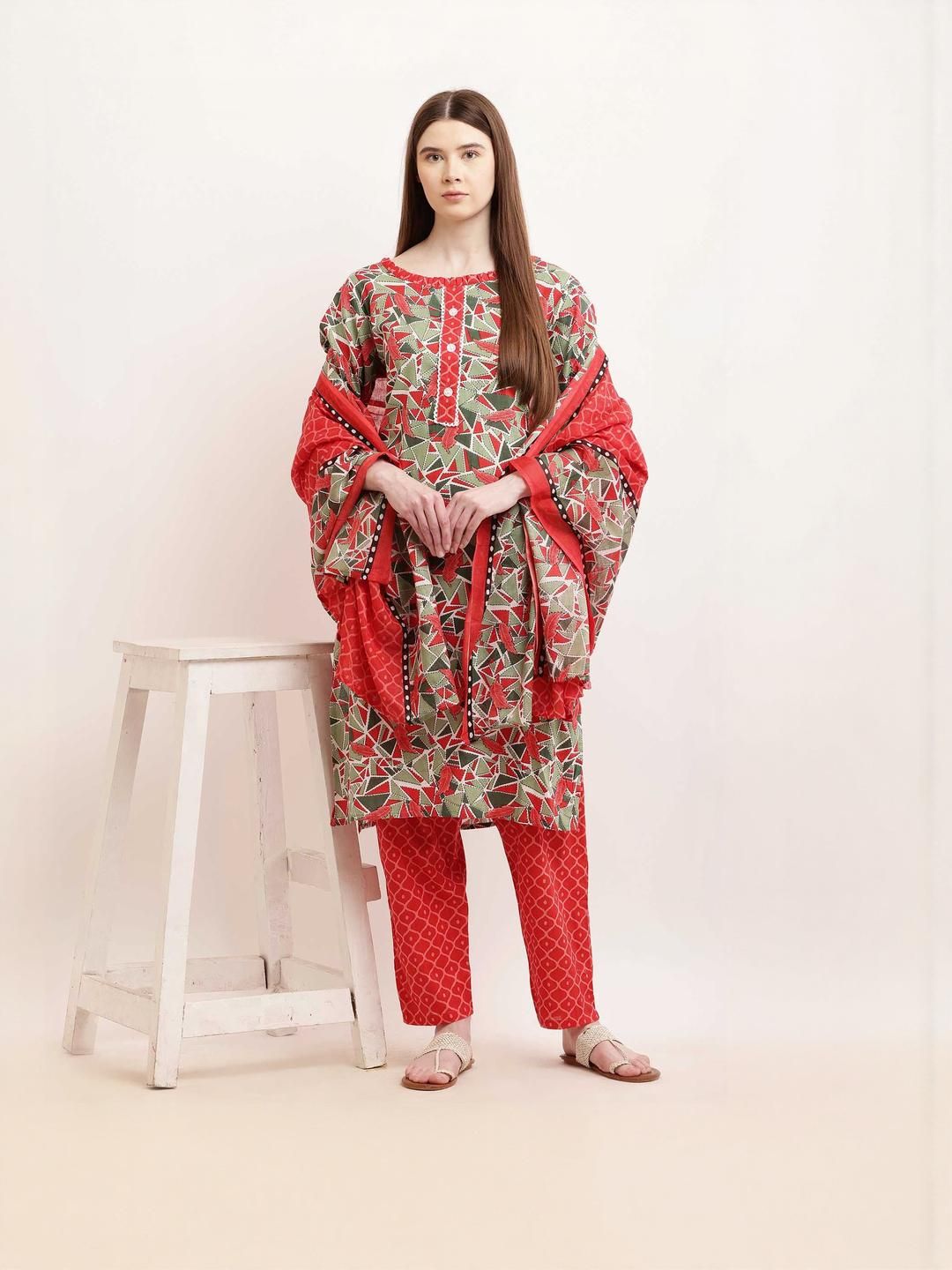 Moda Rapido Women Multi Pure Cotton Kurta Sets