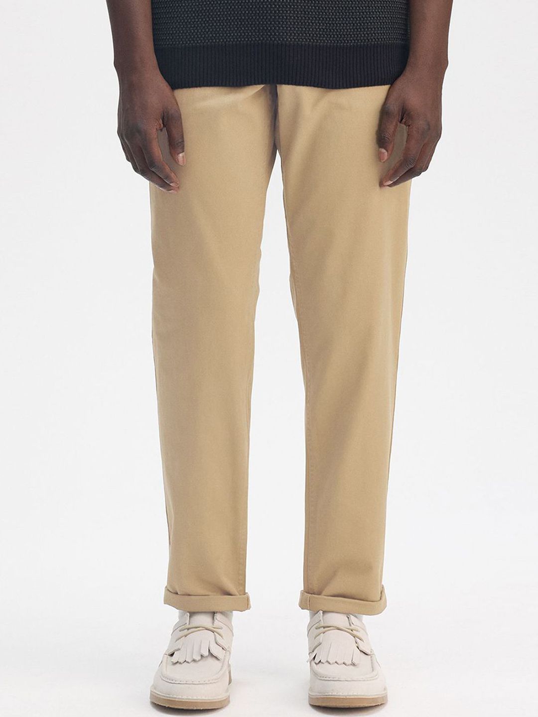 Fred Perry Men Slim Fit Mid-Rise Pure Cotton Trousers-picture-42