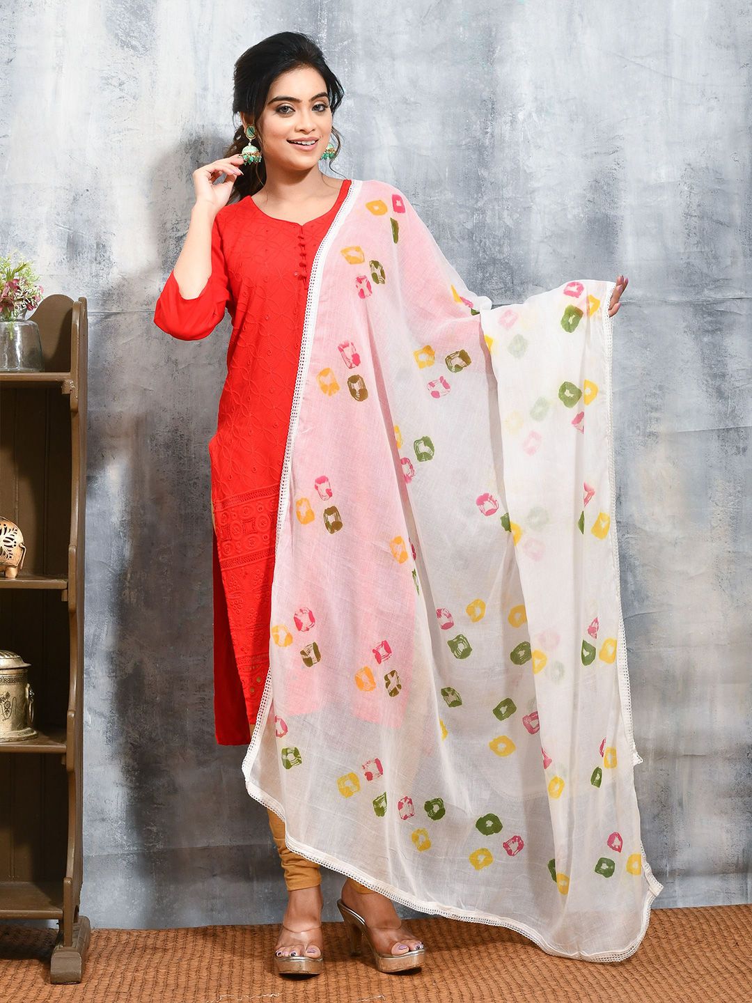 swatika Printed Bandhani Dupatta