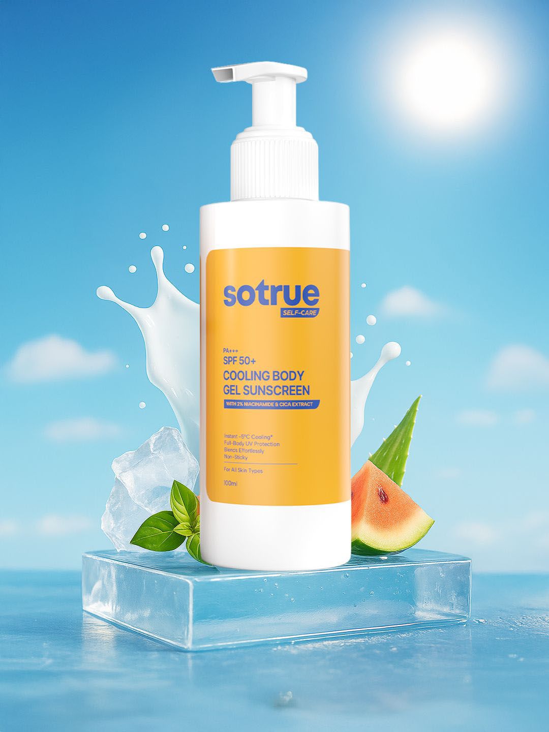 SOTRUE Cooling Body Gel Sunscreen SPF 50+ With Niacinamide & Cica Extracts - 100 ml-picture-37