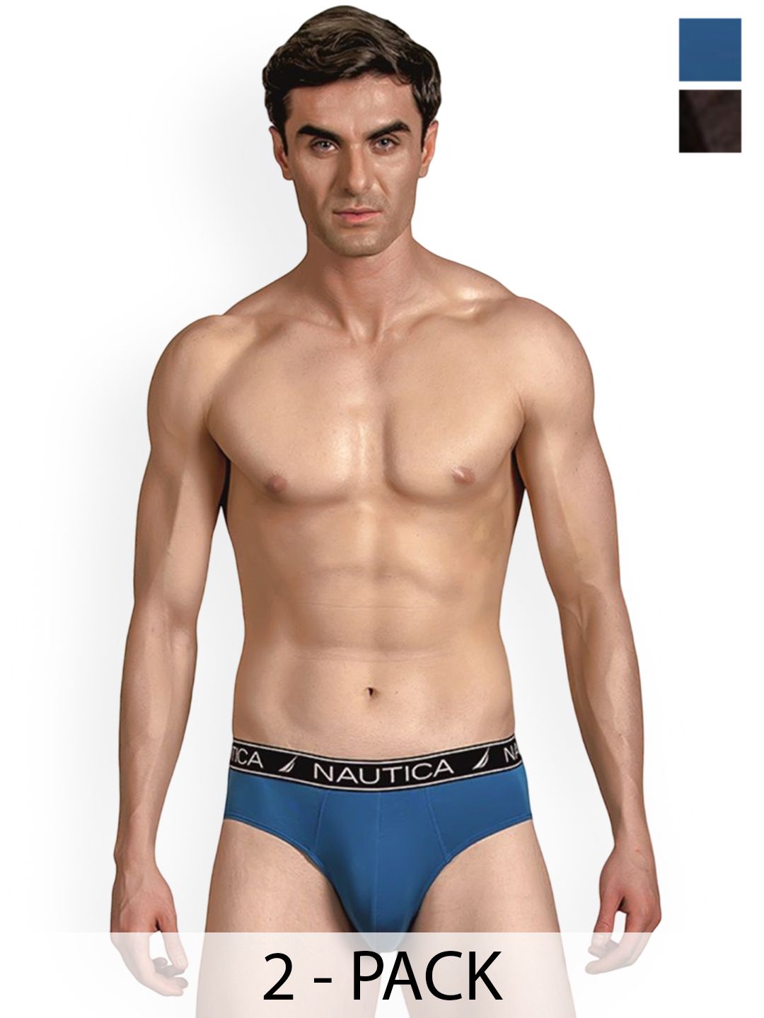 Nautica Pack Of 2 Mid-Rise Basic Briefs N_MMJLBF01-BLK/DPHN-picture-16