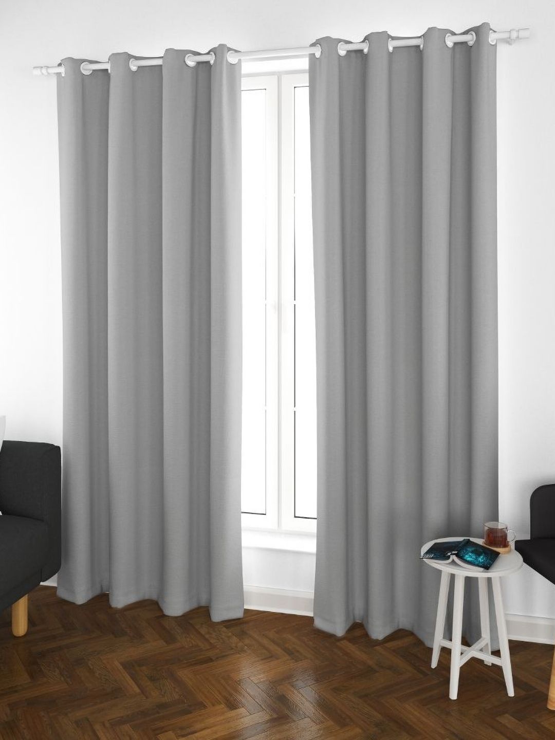 Parda Online Grey Set of 2 Black Out Long Door Curtain-image-19