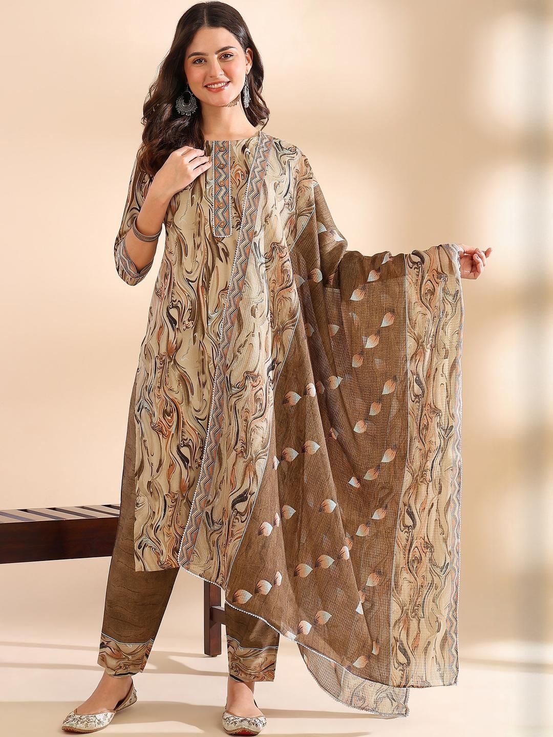 Moda Rapido Women Multi Poly Crepe Kurta Sets