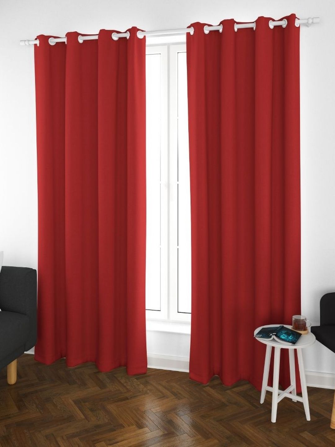 Parda Online Maroon Set of 4 Black Out Door Curtain-image-14
