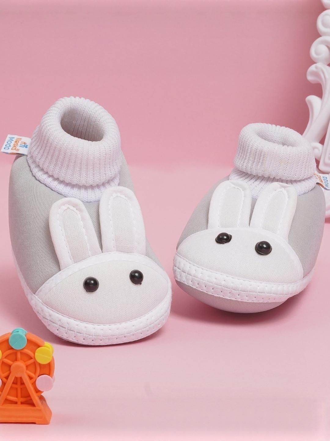 NESKA MODA 3 To 12 Months Infants Cute Soft Cotton Pre-Walker Rabbit Face Booties-picture-33