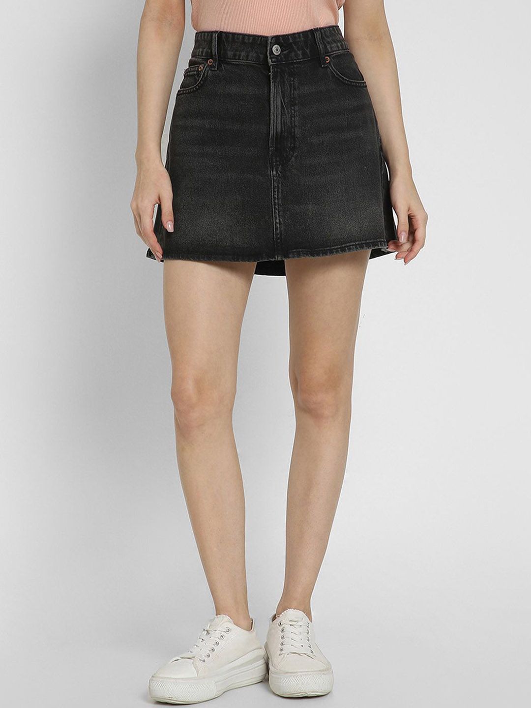 AMERICAN EAGLE OUTFITTERS Stretch High-Waisted Denim A-Line Mini Skirt-picture-31
